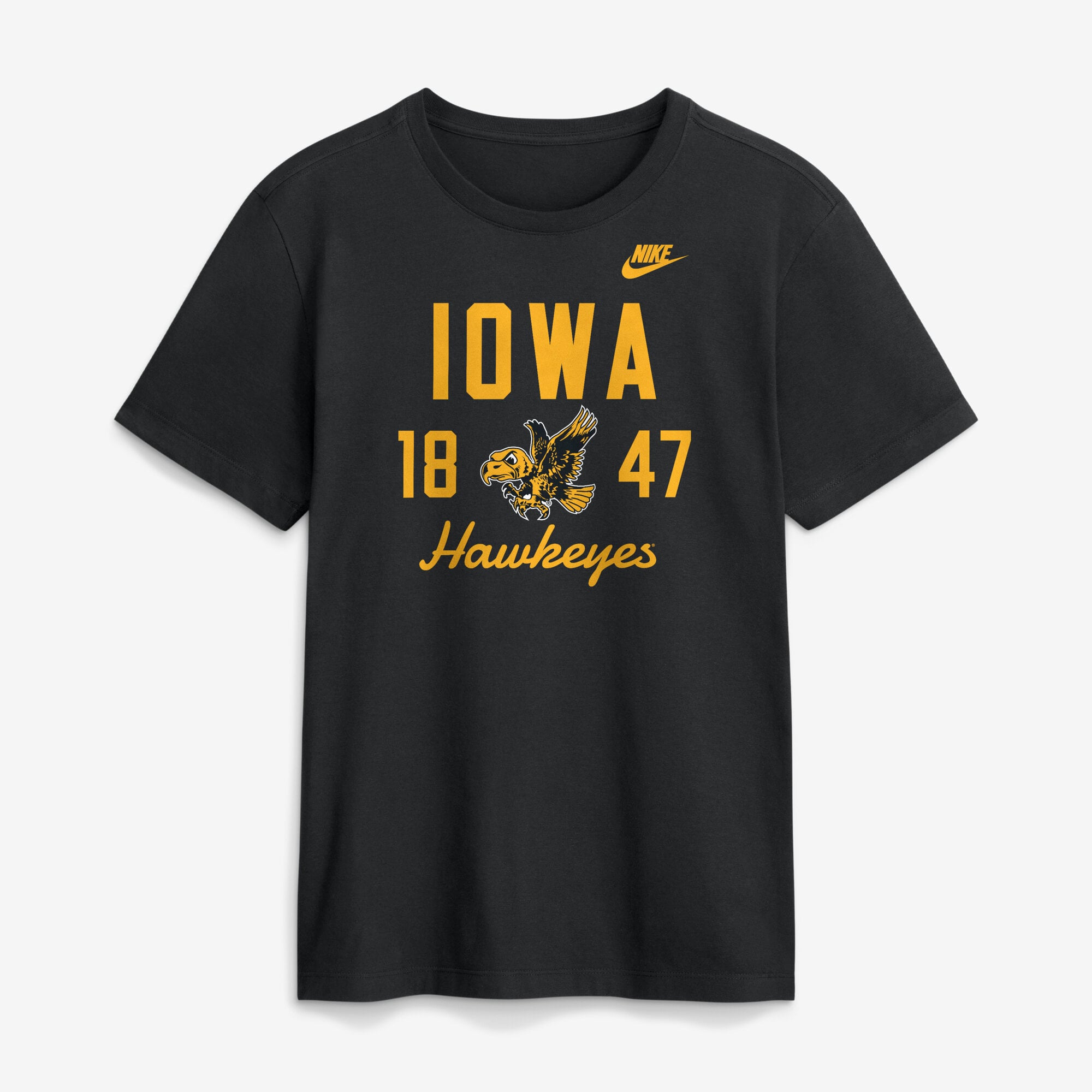 Men's Nike Black Iowa Hawkeyes Legacy Stacked Established T-Shirt