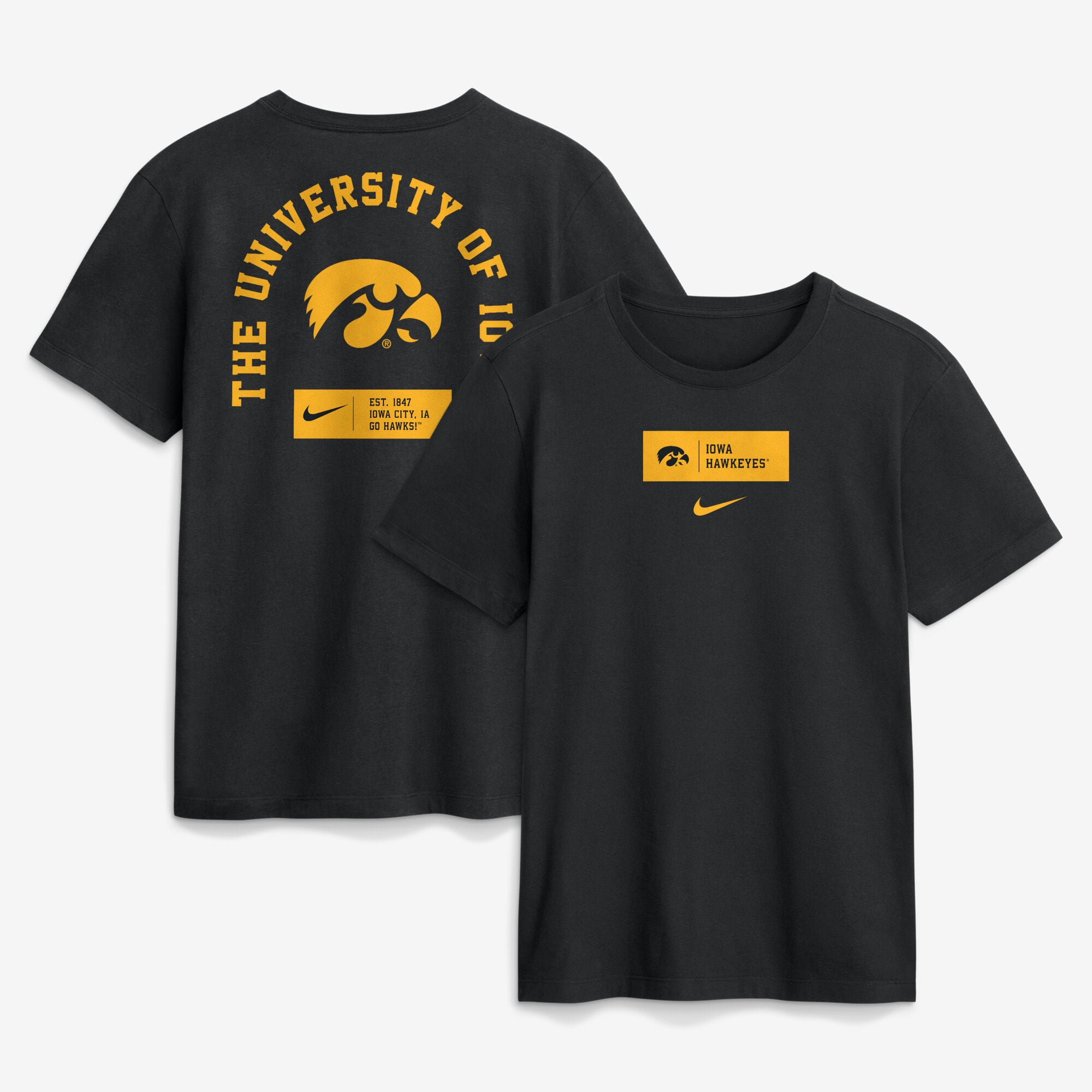 T-shirt Nike noir pour homme Iowa Hawkeyes Primetime Crew