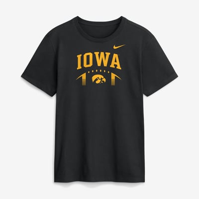  Iowa Hawkeyes Nike Primetime Football Icon T-Shirt - Black