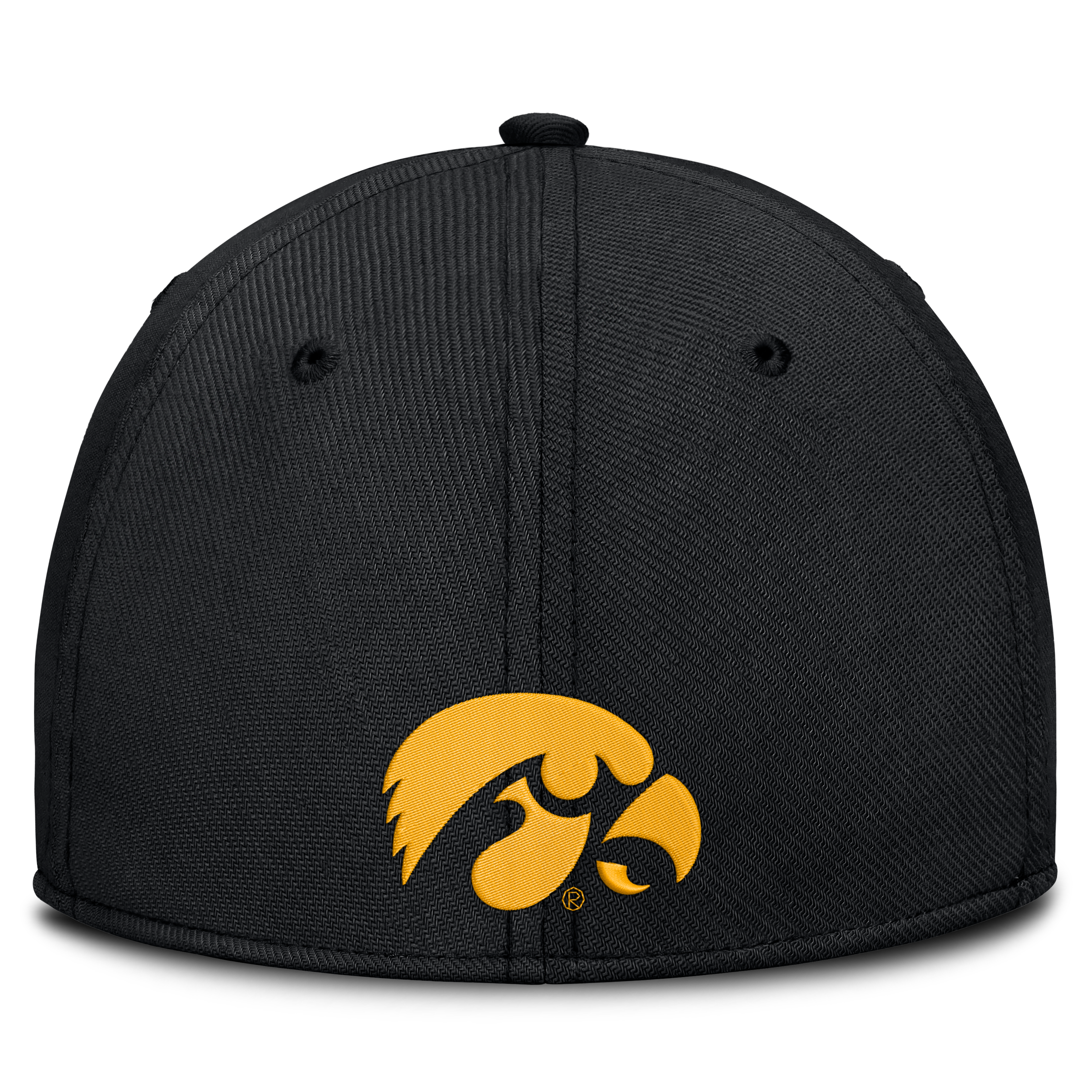 Casquette Nike noire Iowa Hawkeyes Primetime Team Rise Dri-FIT Flex pour homme