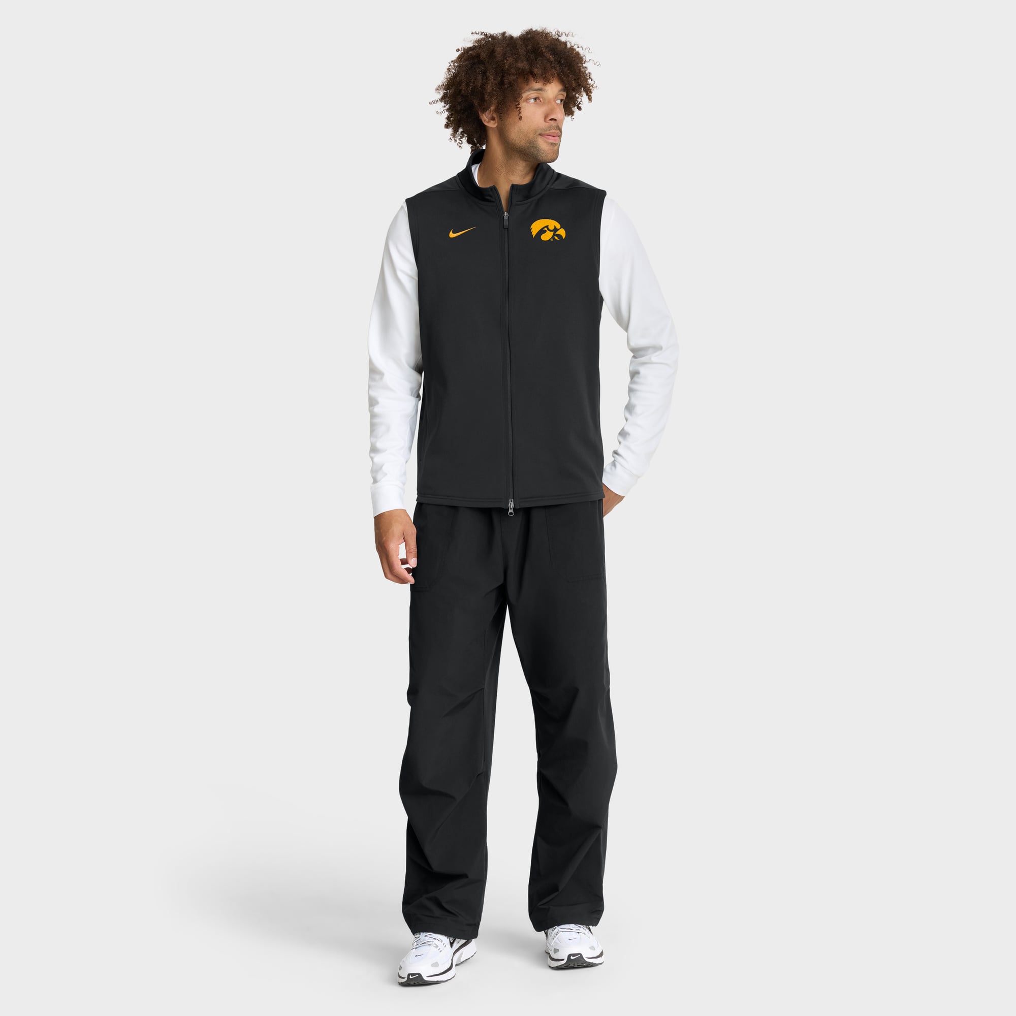 Gilet zippé Nike noir Iowa Hawkeyes Primetime Victory Therma-FIT pour homme