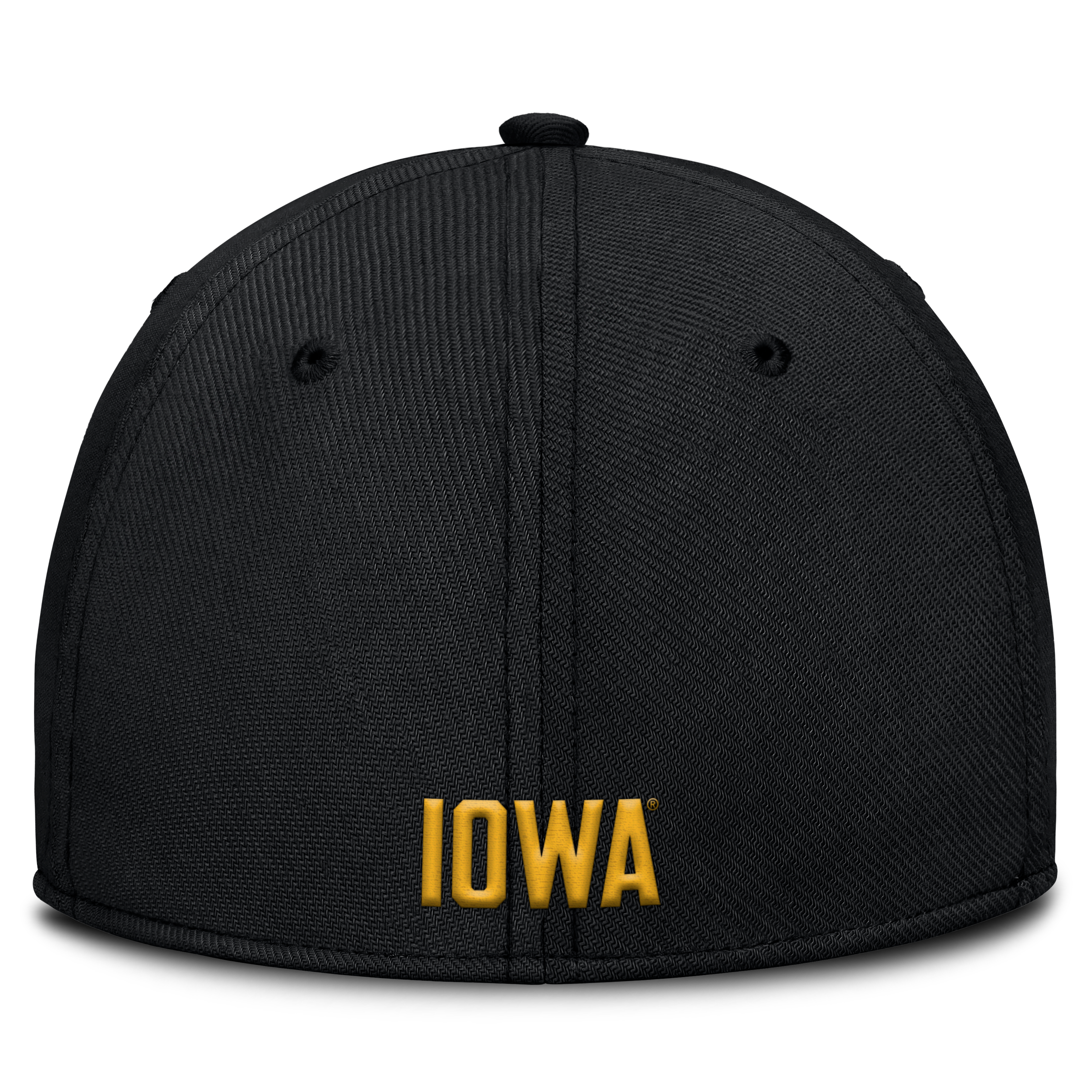 Men's Nike Black Iowa Hawkeyes Rise SwooshFlex Dri-FIT Hat