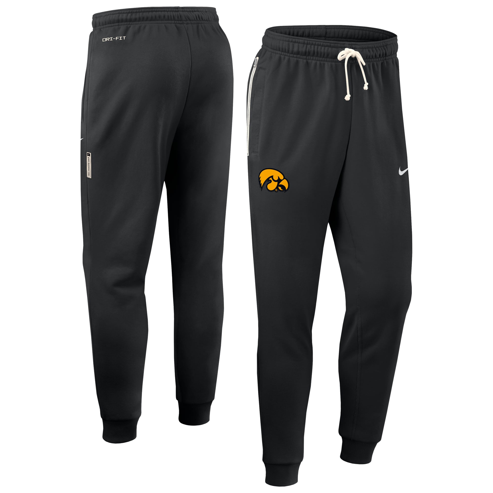 Men's Nike Black Iowa Hawkeyes Sideline Standard Issue Dri-FIT Taper Pants