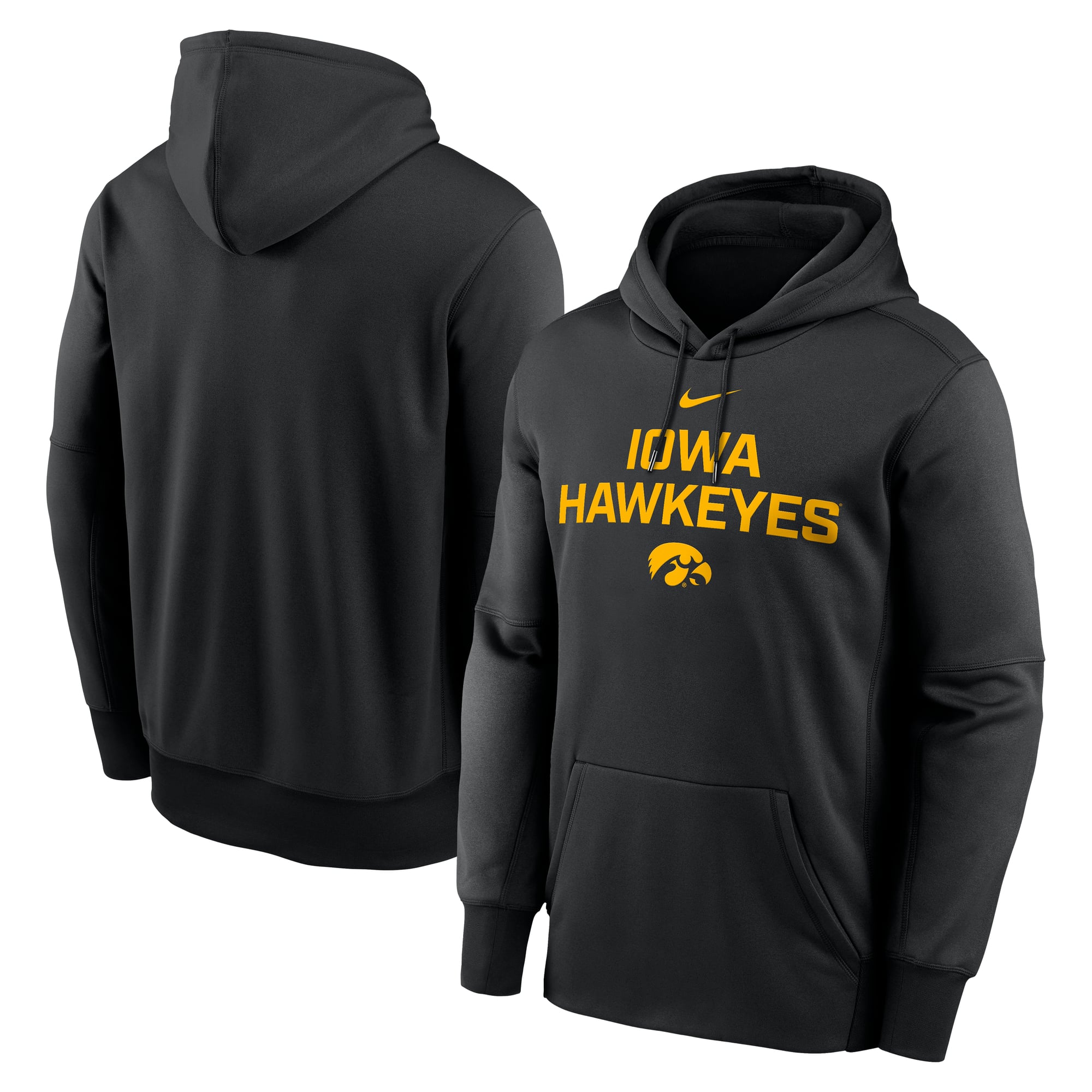 Sweat à capuche Nike Iowa Hawkeyes Team Stacked Performance pour homme, noir