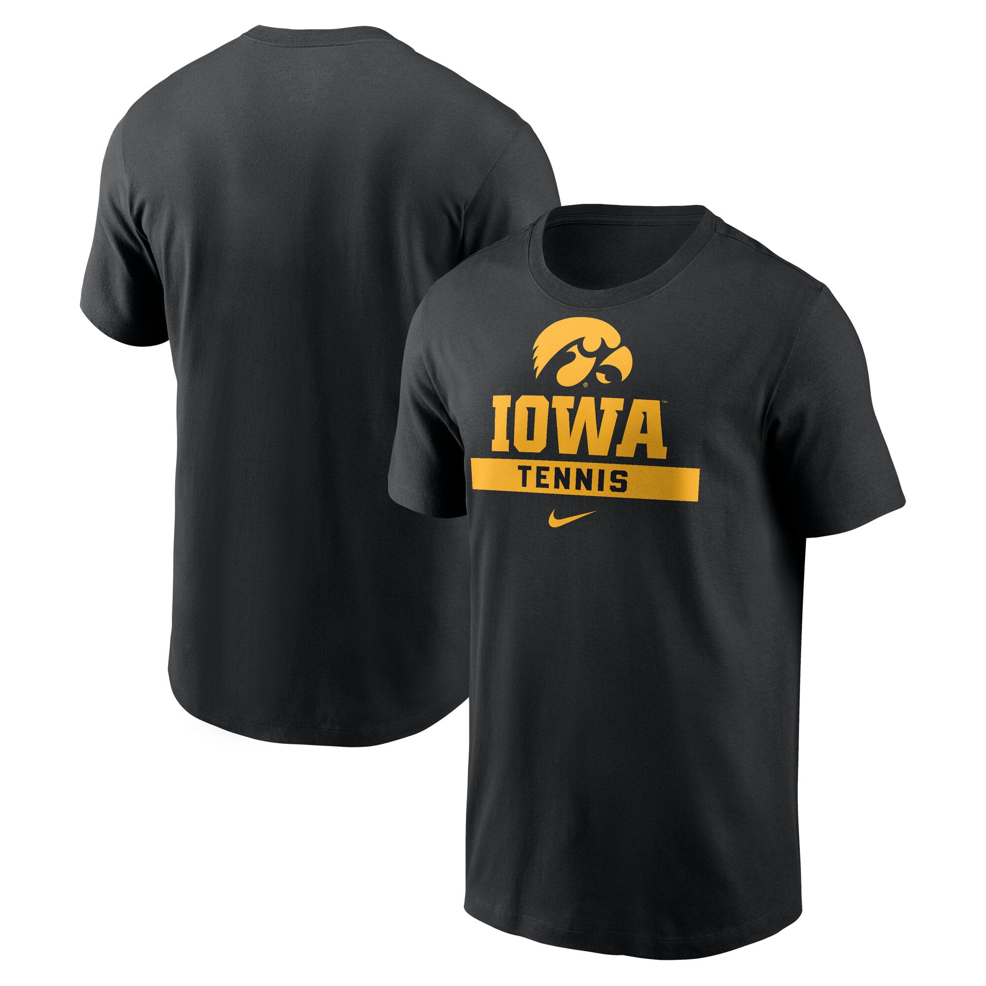T-shirt Nike noir pour homme Iowa Hawkeyes Tennis Club Sport Drop