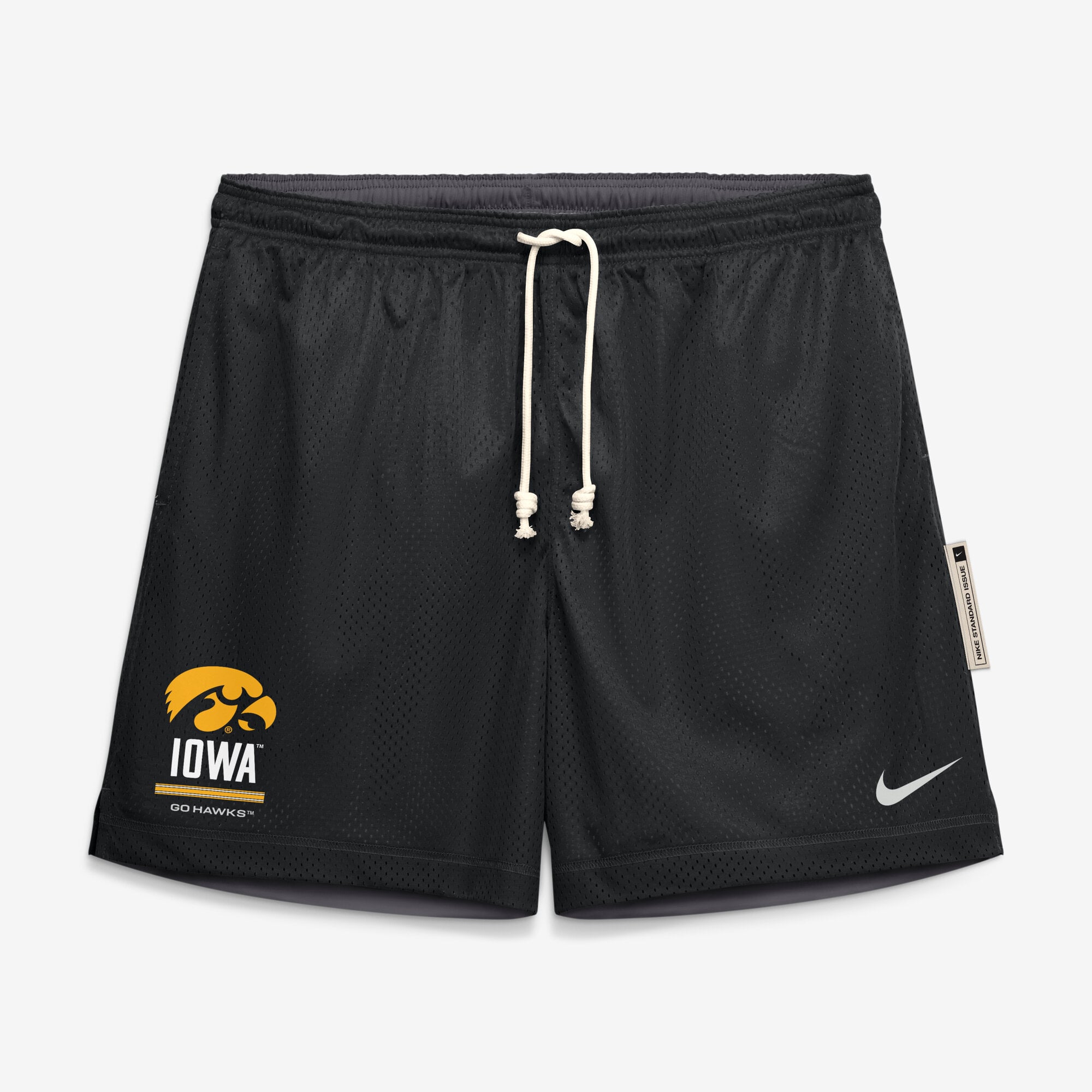 Short réversible Nike Dri-FIT noir/anthracite Iowa Hawkeyes 2026 Sideline Standard Issue pour homme