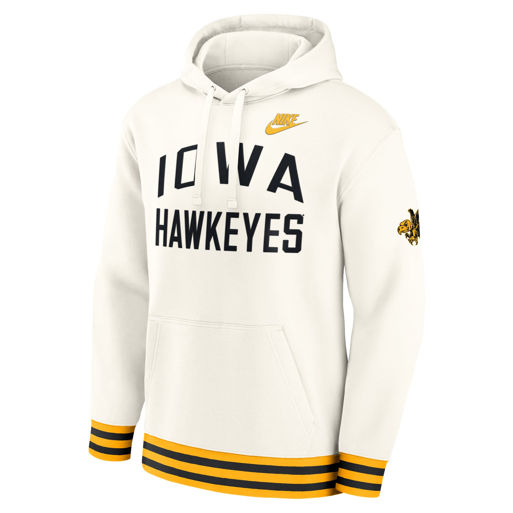 Men's Nike Cream Iowa Hawkeyes Legacy Retro Pullover Hoodie
