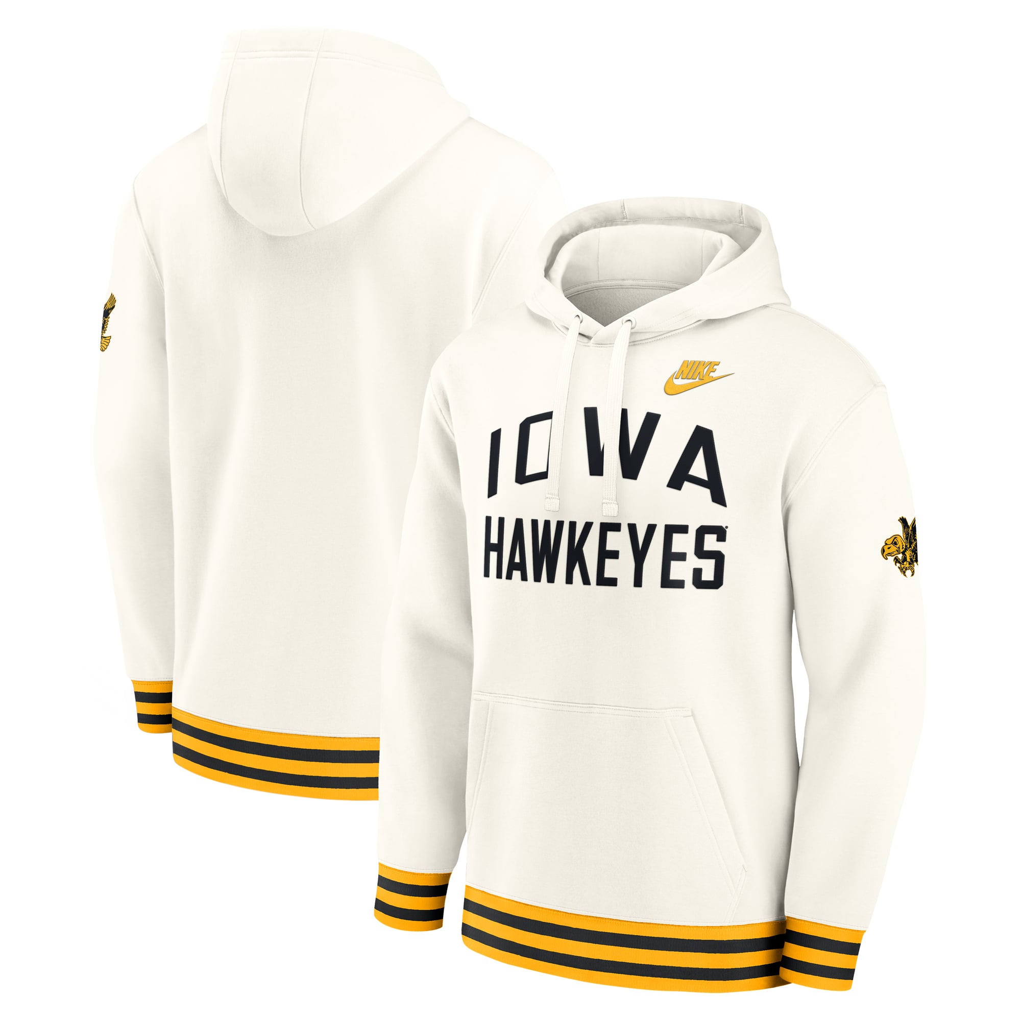 Men's Nike  Cream Iowa Hawkeyes Legacy Retro Pullover Hoodie