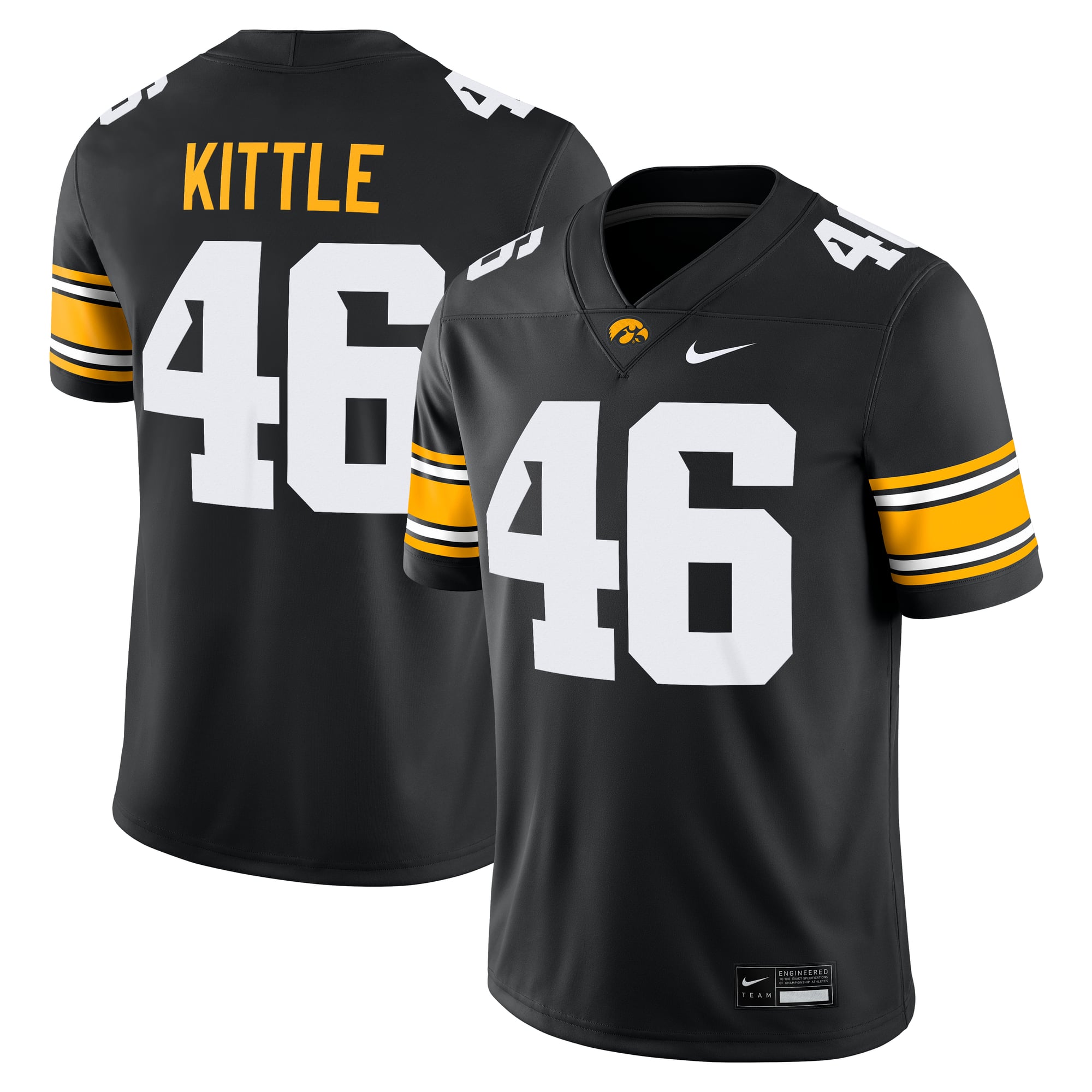 Maillot Nike George Kittle pour homme, noir, ancien joueur des Iowa Hawkeyes