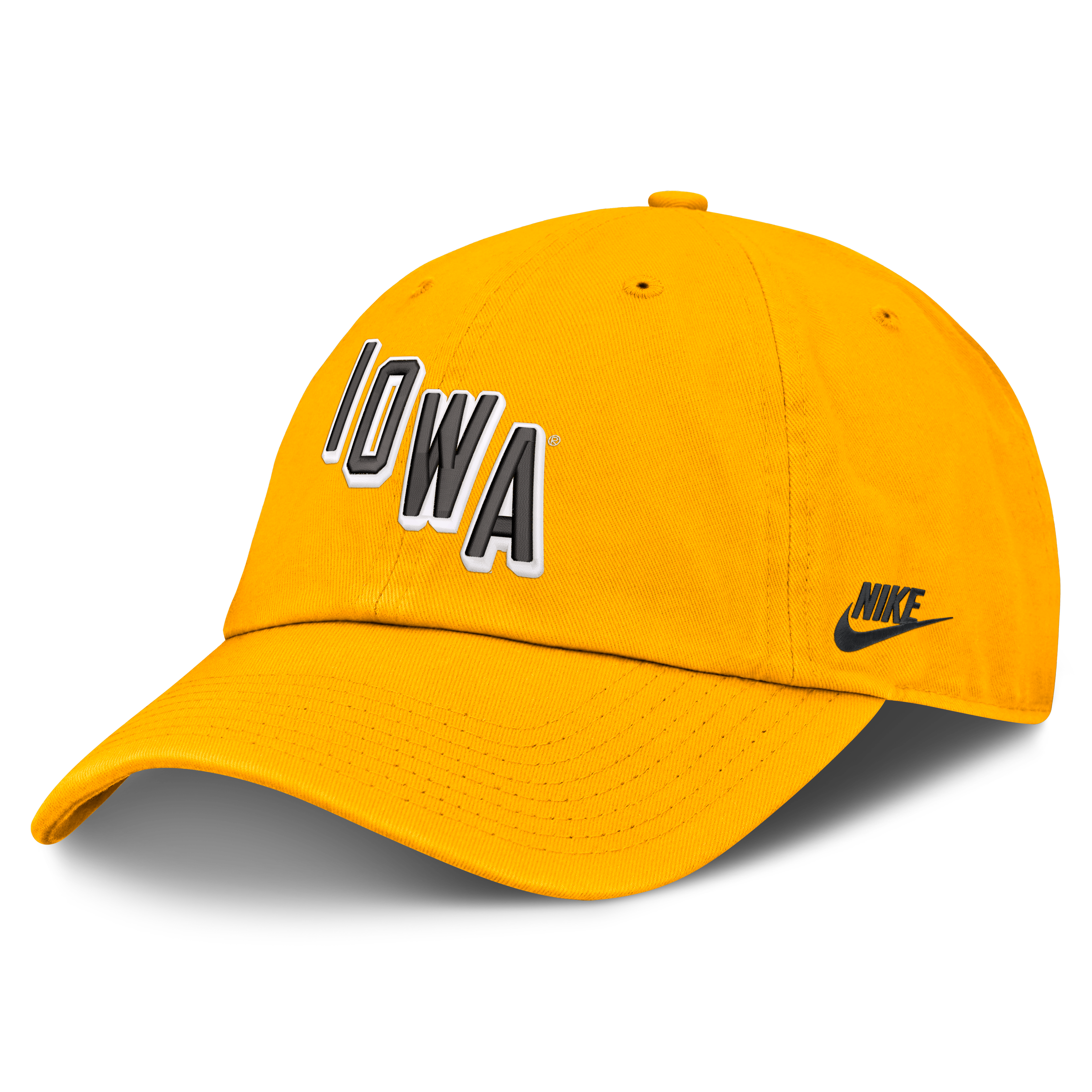 Casquette ajustable Nike Gold Iowa Hawkeyes Legacy Letter & Mascot Club pour homme