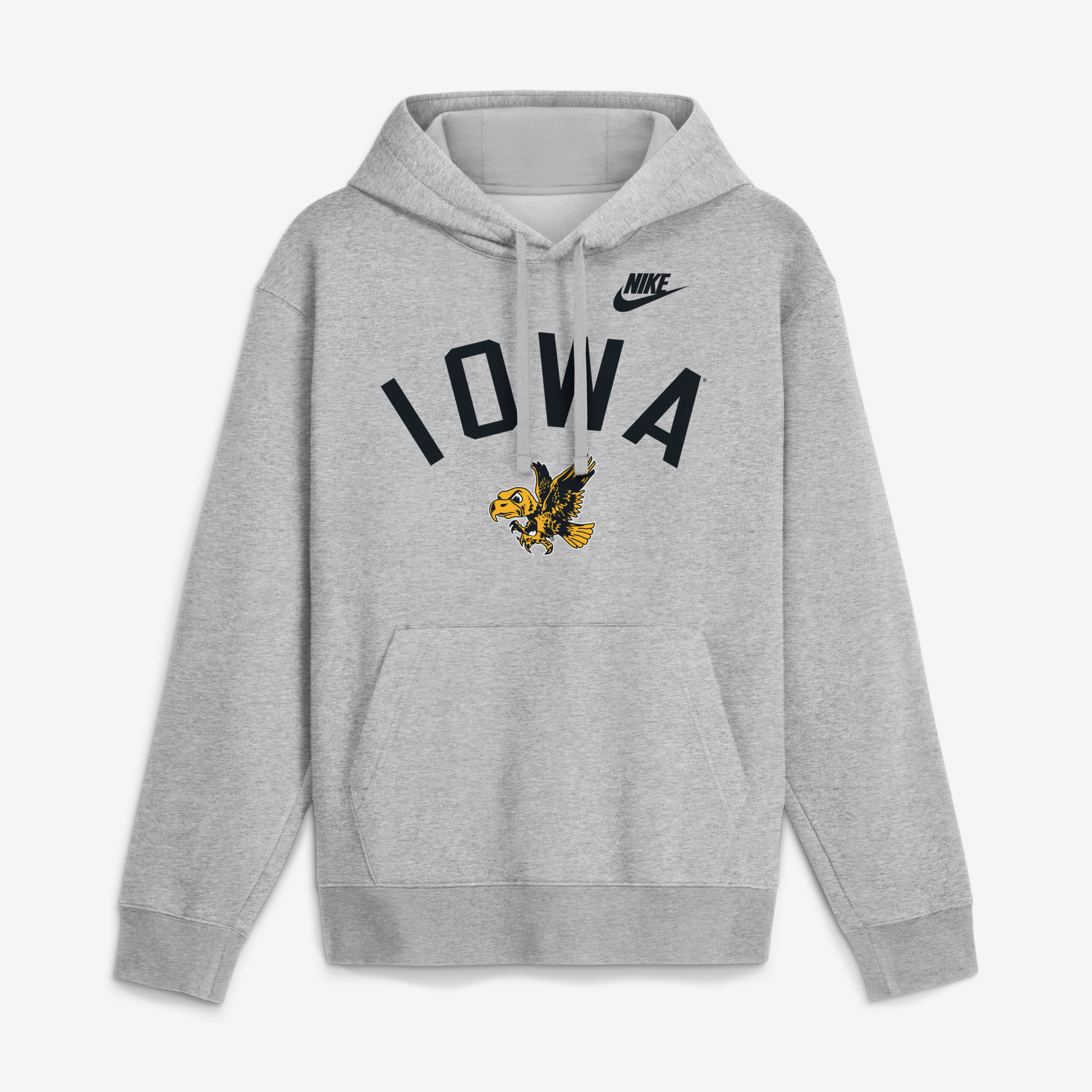 Men's Nike Heather Gray Iowa Hawkeyes Legacy Arch Club Hoodie