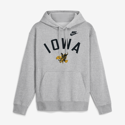 Iowa Hawkeyes Nike Legacy Arch Club Hoodie - Heather Gray