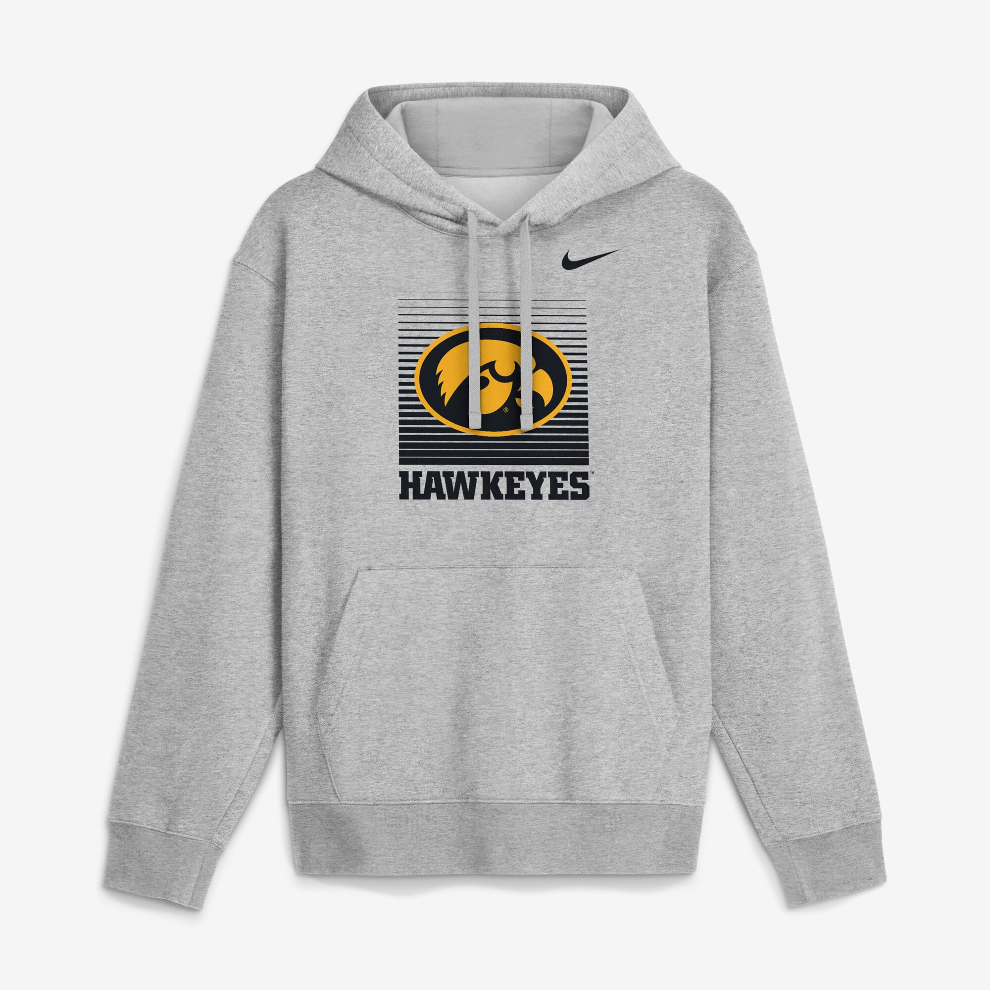 Sweat à capuche Nike pour homme, gris chiné, Iowa Hawkeyes Primetime Gradient Square Club