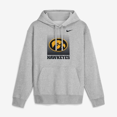  Iowa Hawkeyes Nike Primetime Gradient Square Club Hoodie - Heather Gray