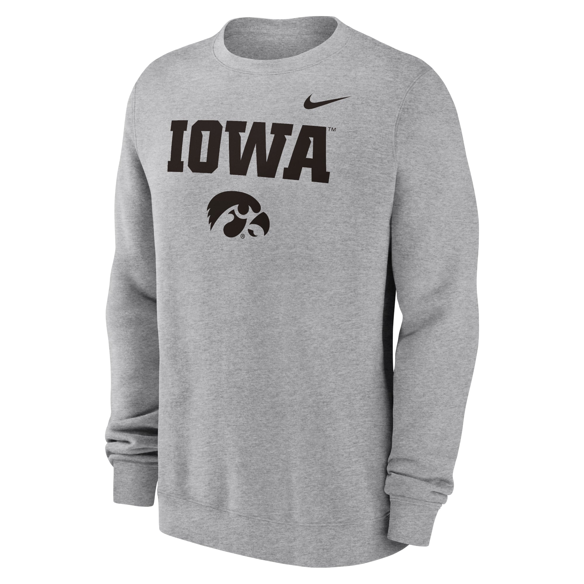 Men's Nike Heather Gray Iowa Hawkeyes Primetime Primary Stack Pullover Sweatshirt