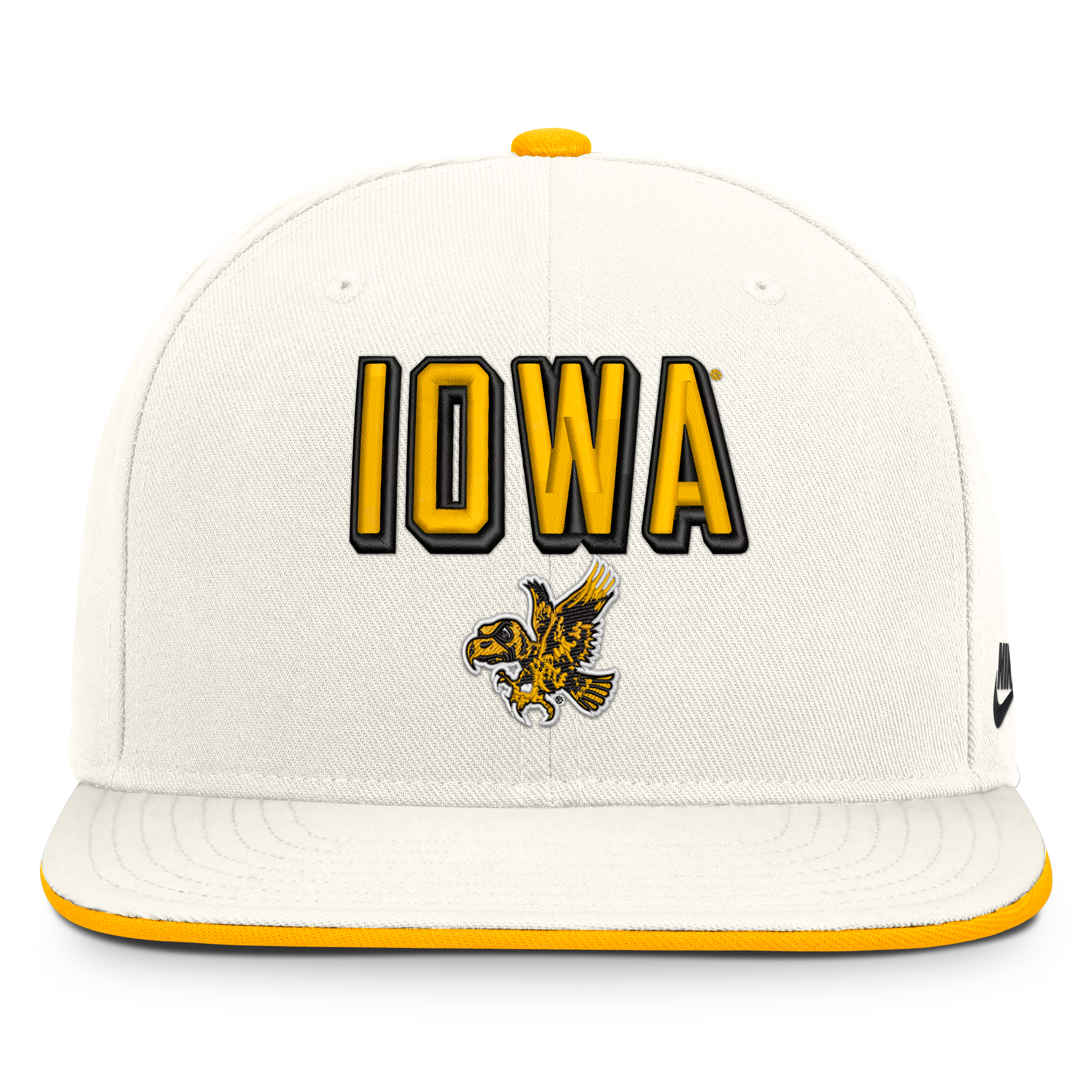 Casquette snapback Nike Pro blanche pour homme, Iowa Hawkeyes Legacy Letter & Mascot