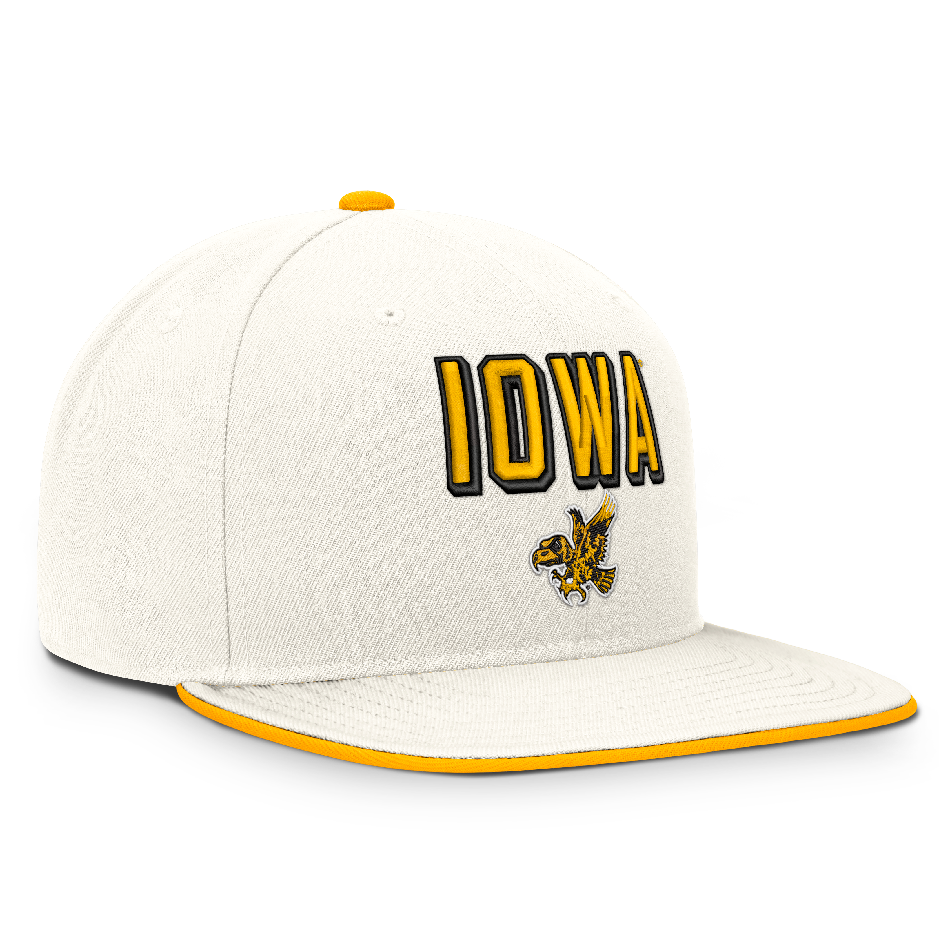 Casquette snapback Nike Pro blanche pour homme, Iowa Hawkeyes Legacy Letter & Mascot