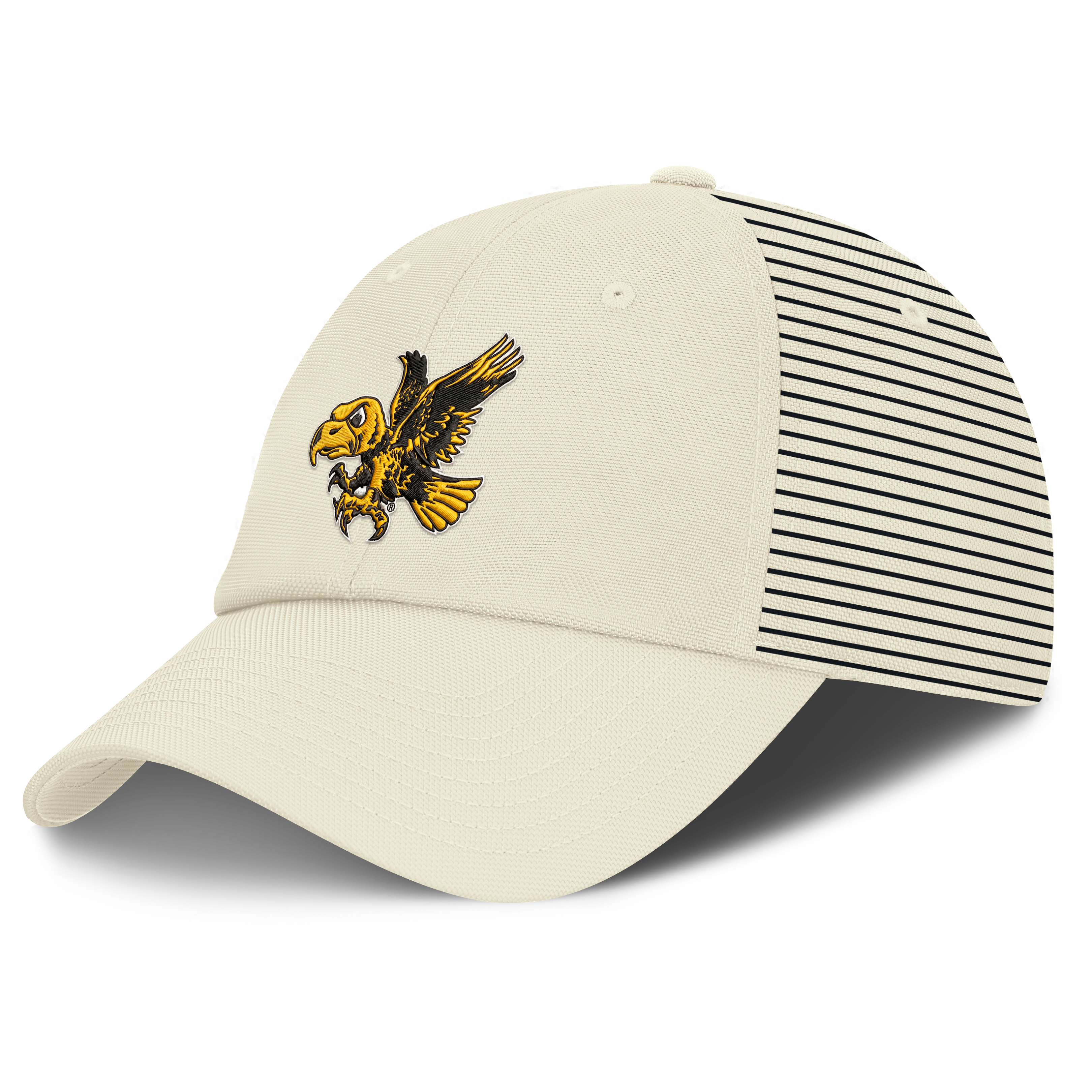 Casquette Nike blanche pour homme Iowa Hawkeyes Vault Logo Stripe Club Dri-FIT ajustable