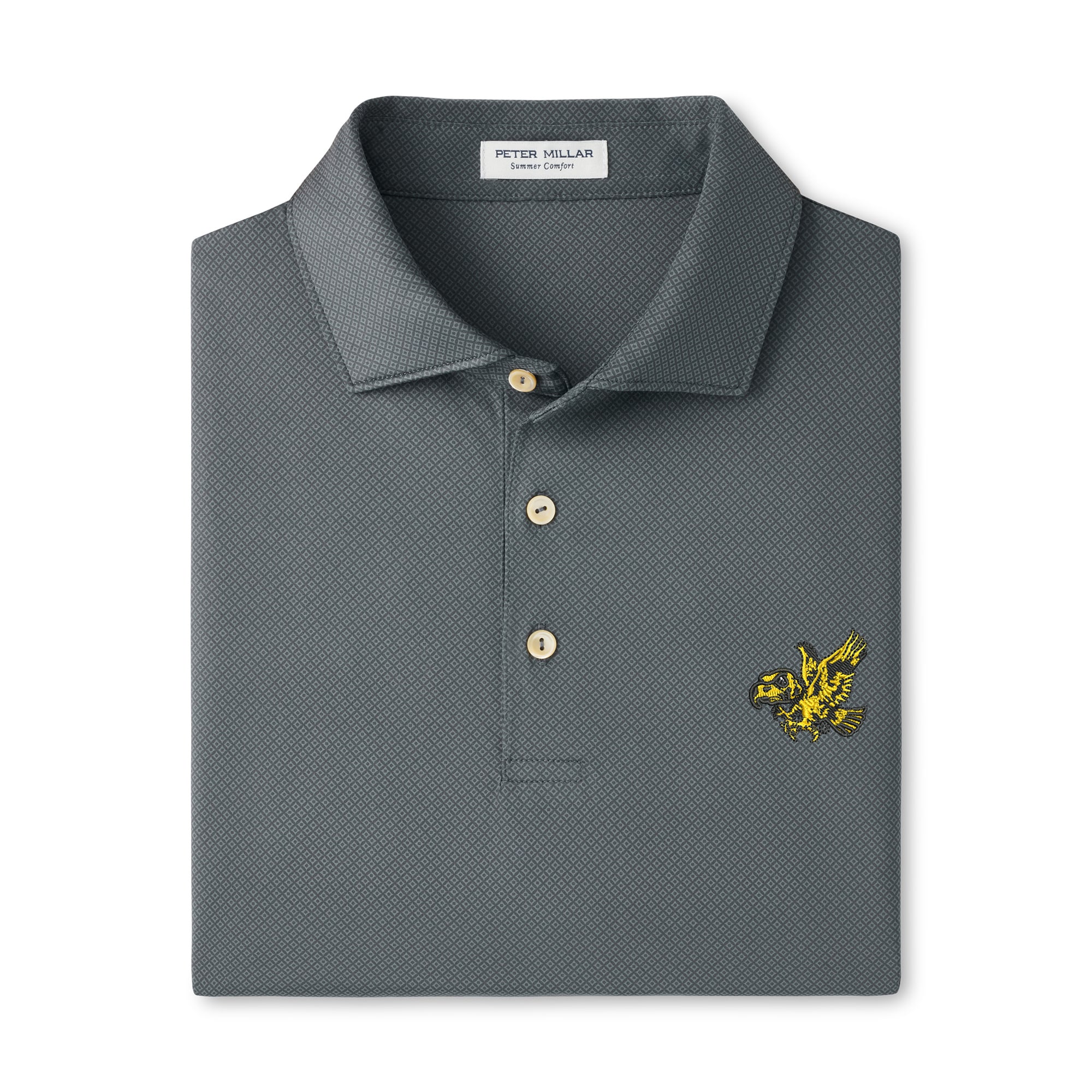 Polo de performance Peter Millar gris Iowa Hawkeyes Hugo pour homme