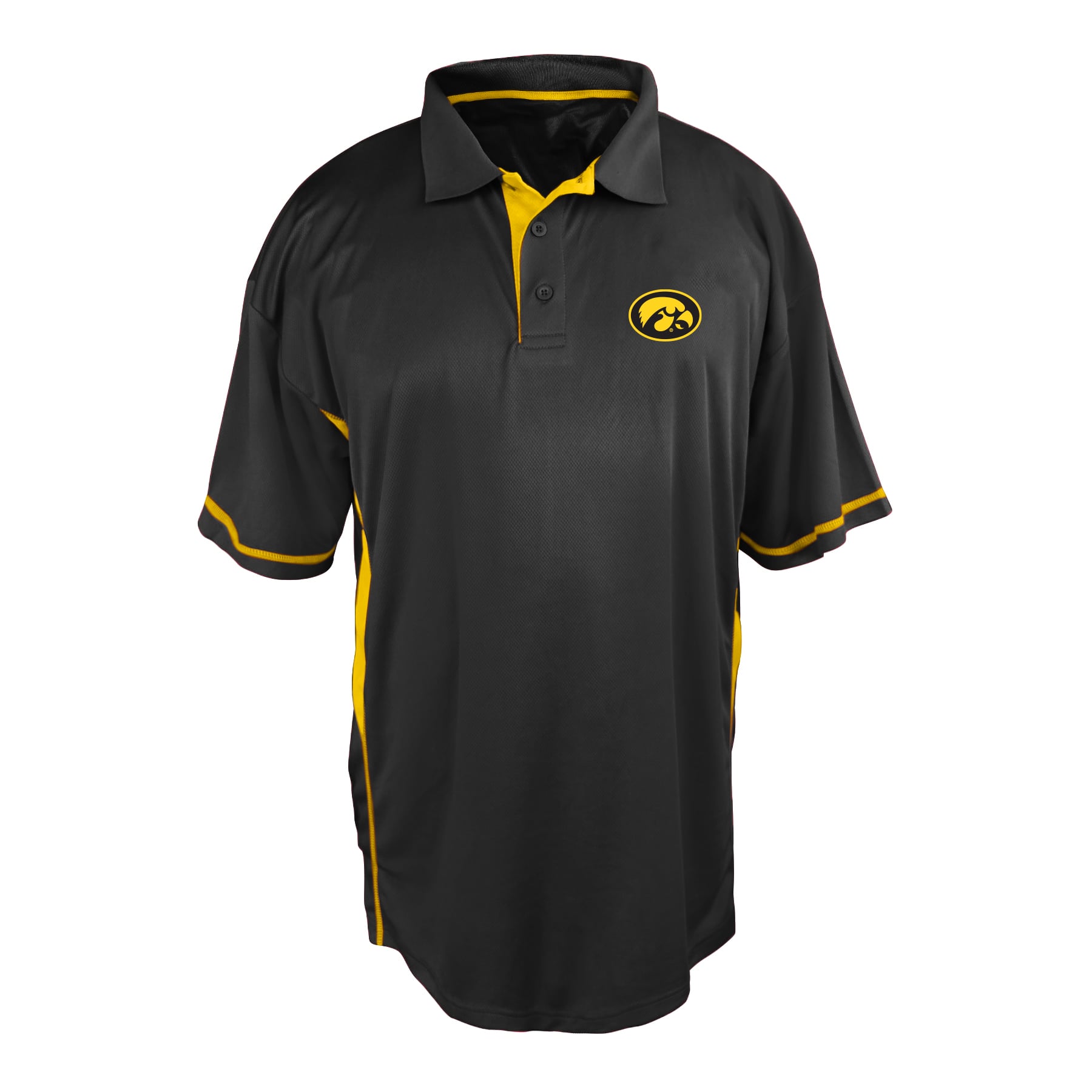 Polo à empiècements colorés Iowa Hawkeyes noir pour homme, grandes tailles