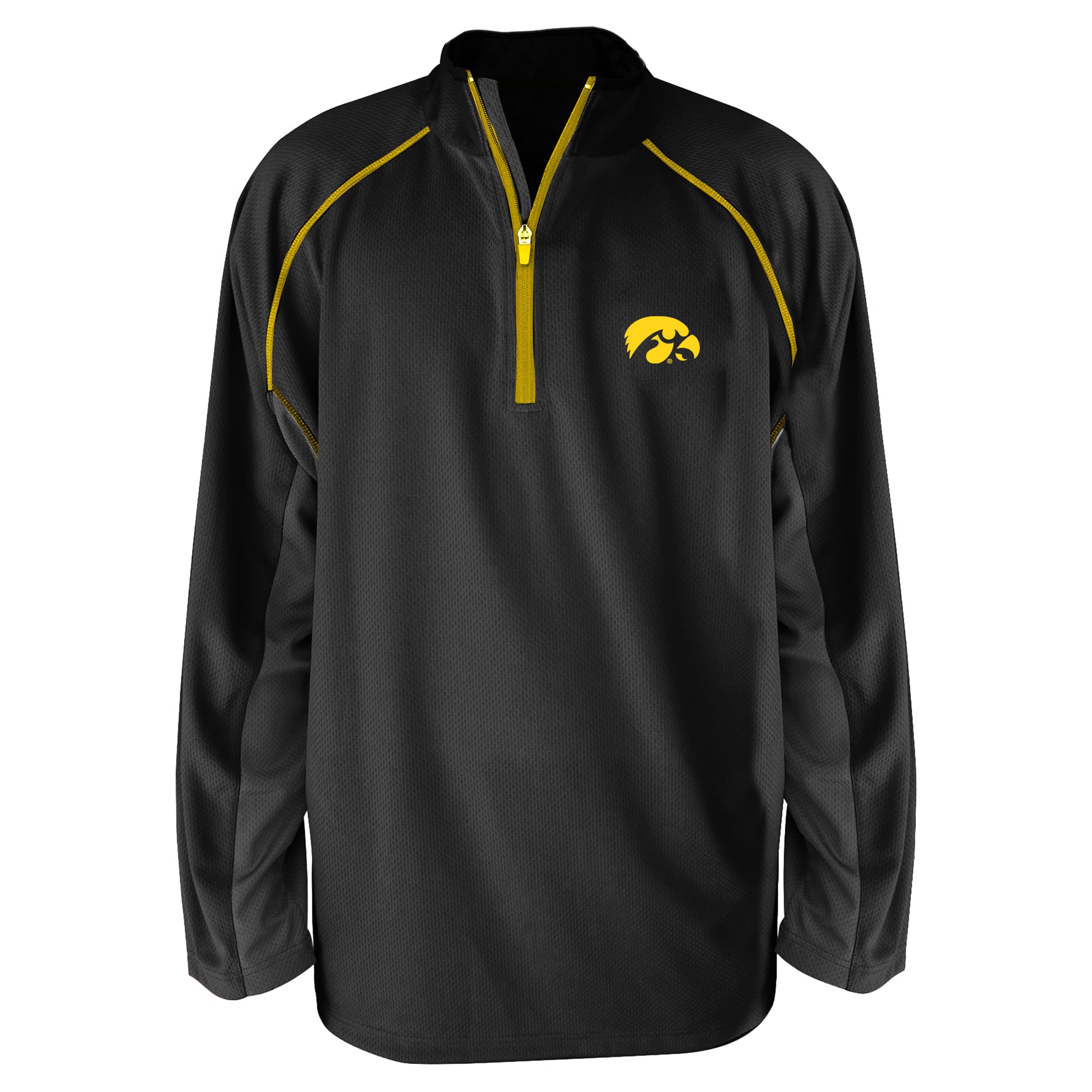 Men's Profile Black Iowa Hawkeyes Big & Tall Quarter-Zip Raglan Jacket