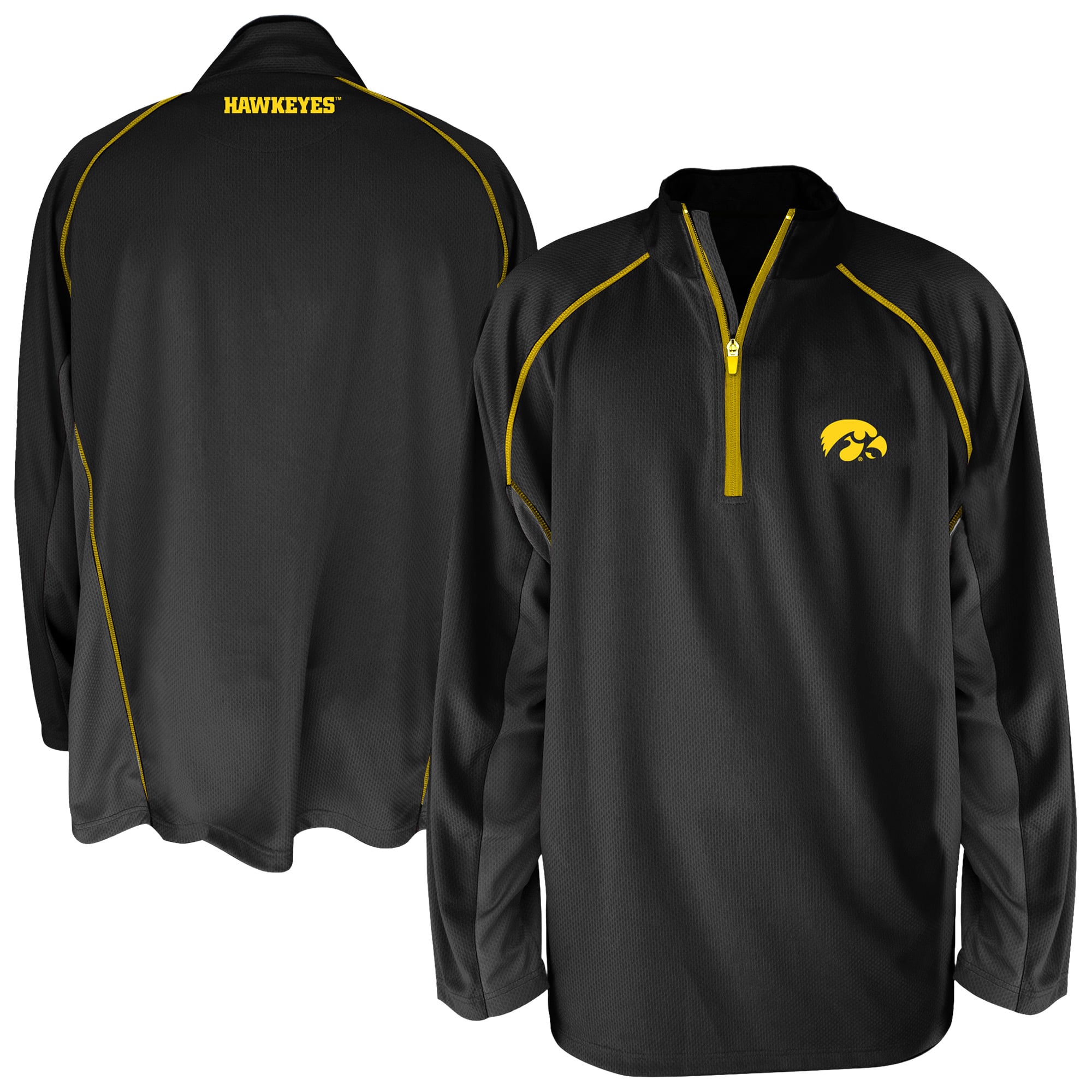 Men's Profile Black Iowa Hawkeyes Big & Tall Quarter-Zip Raglan Jacket