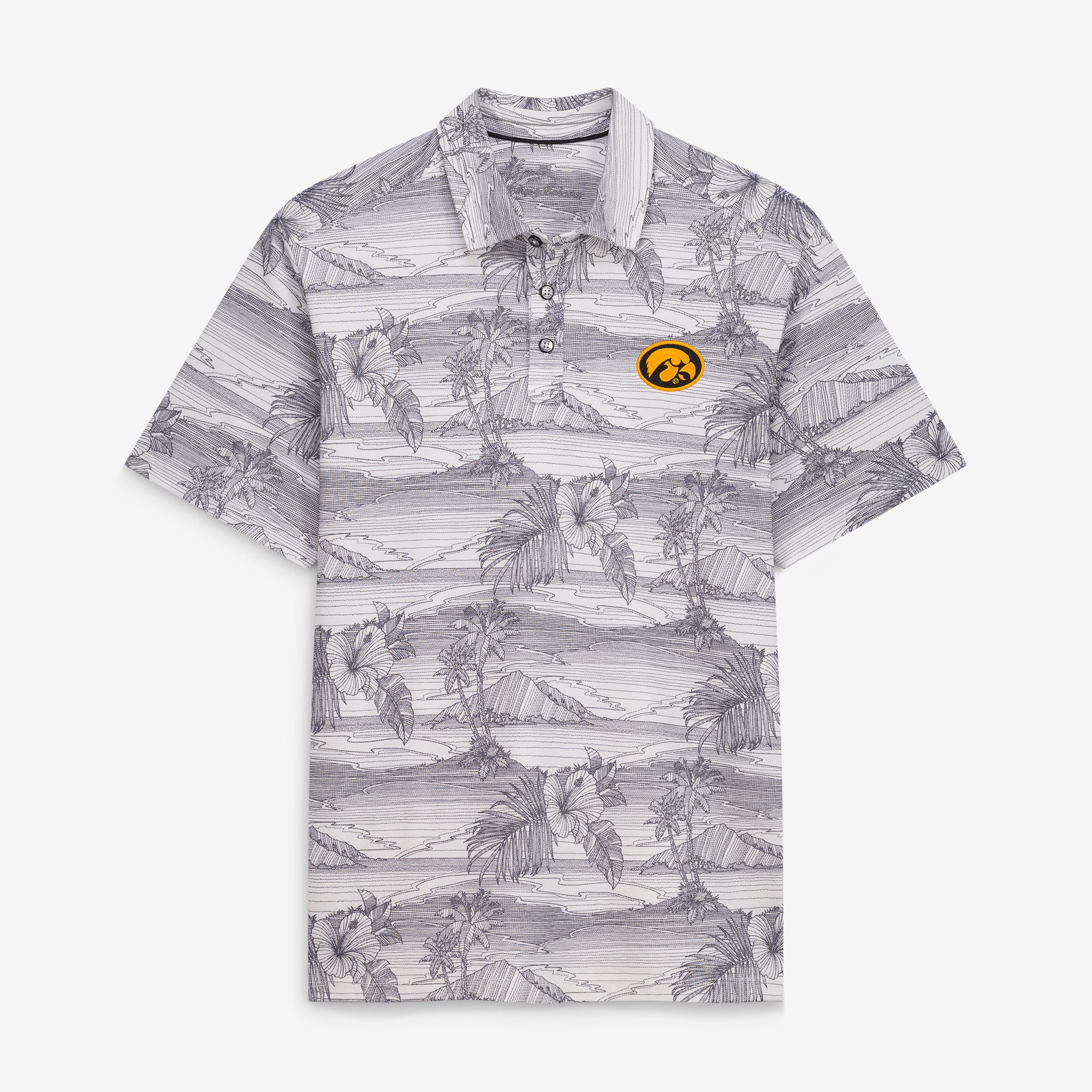 Polo Tommy Bahama gris Iowa Hawkeyes Corsica Coast IslandZone pour homme