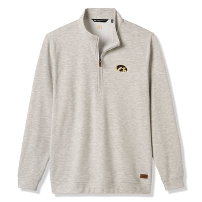 Iowa Hawkeyes TravisMathew Cloud Home Game Quarter-Zip Tri-Blend Pullover - Heather Gray