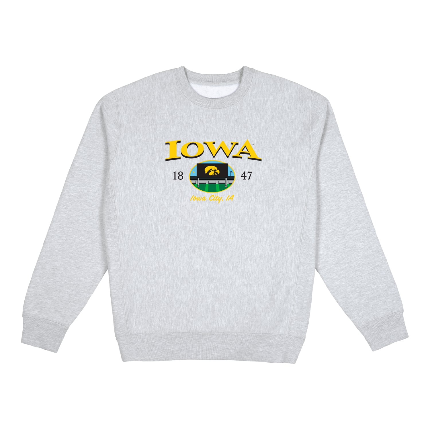 Sweat-shirt épais New Heights pour homme Uscape Apparel, gris chiné, Iowa Hawkeyes