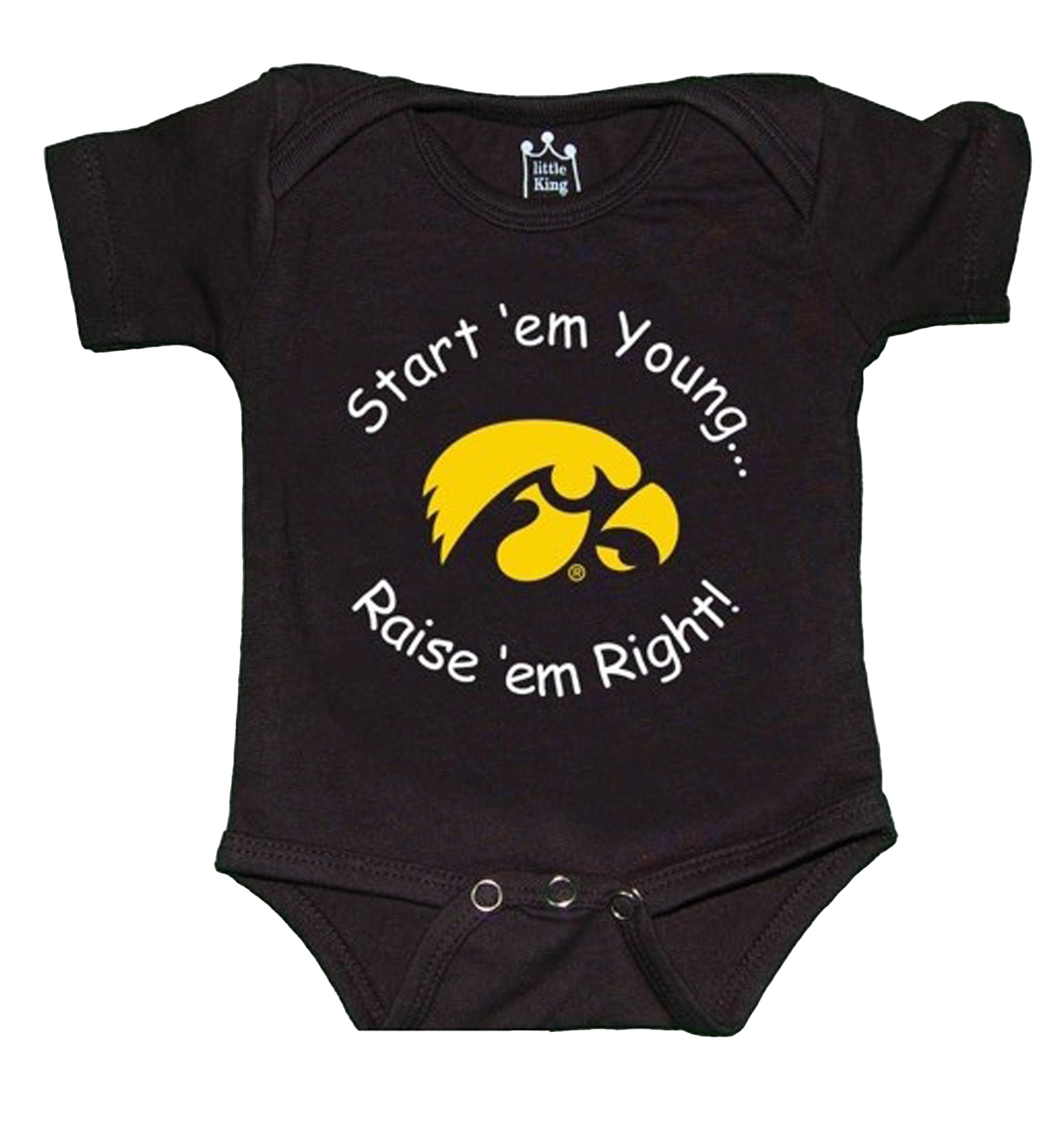 Body Little King Black Iowa Hawkeyes pour nouveau-né et nourrisson