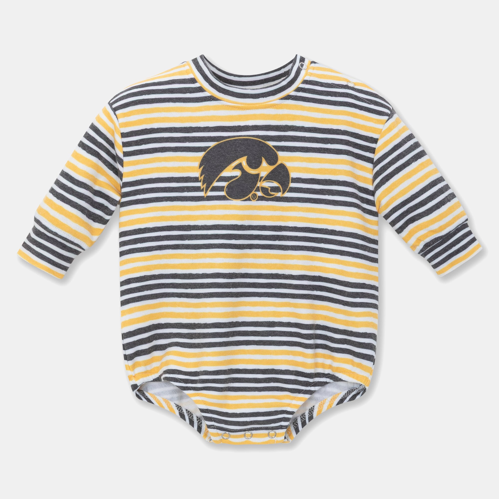 Newborn & Infant ZooZatz Black Iowa Hawkeyes Cozy Fleece Bodysuit