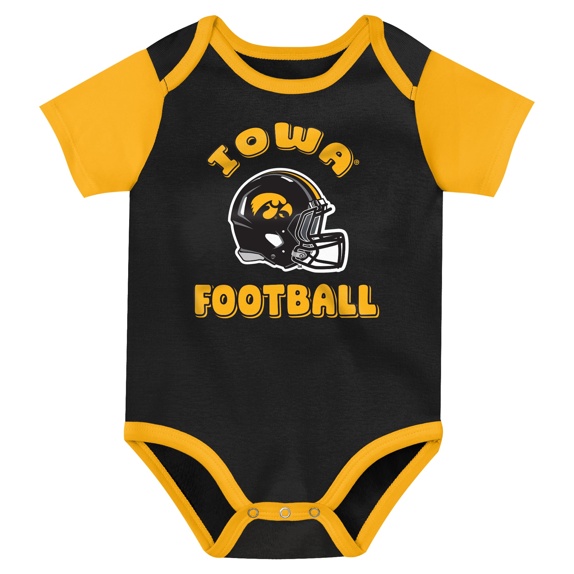 Ensemble body trois pièces Outerstuff noir pour nouveau-né, motif joueur vedette des Iowa Hawkeyes