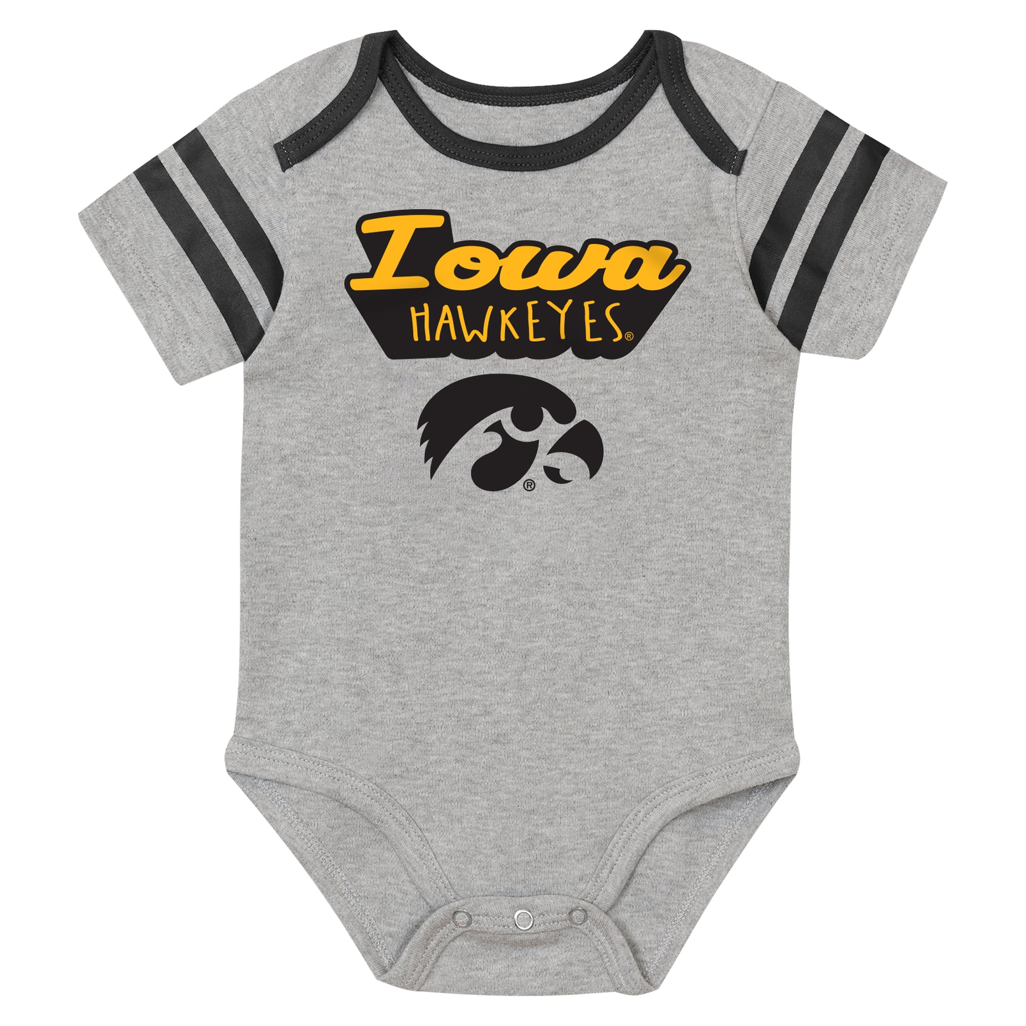 Ensemble body trois pièces Outerstuff noir pour nouveau-né, motif joueur vedette des Iowa Hawkeyes