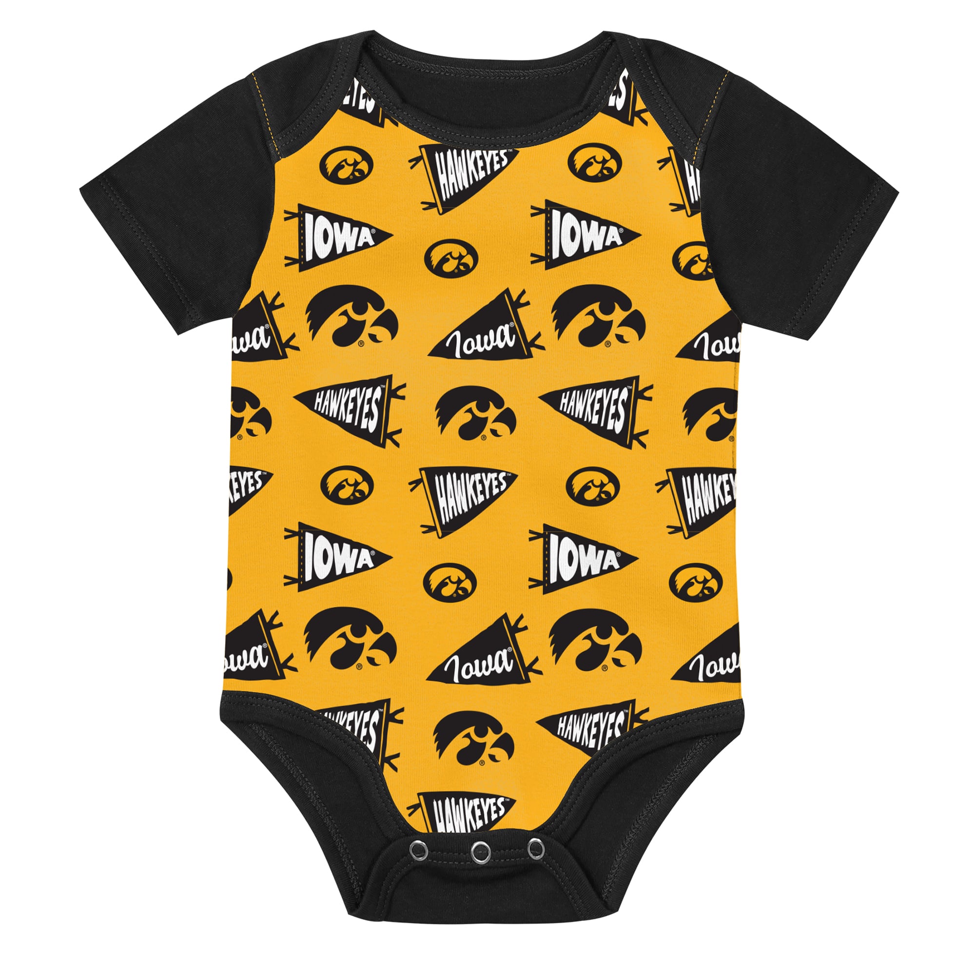 Ensemble body trois pièces Outerstuff noir pour nouveau-né, motif joueur vedette des Iowa Hawkeyes