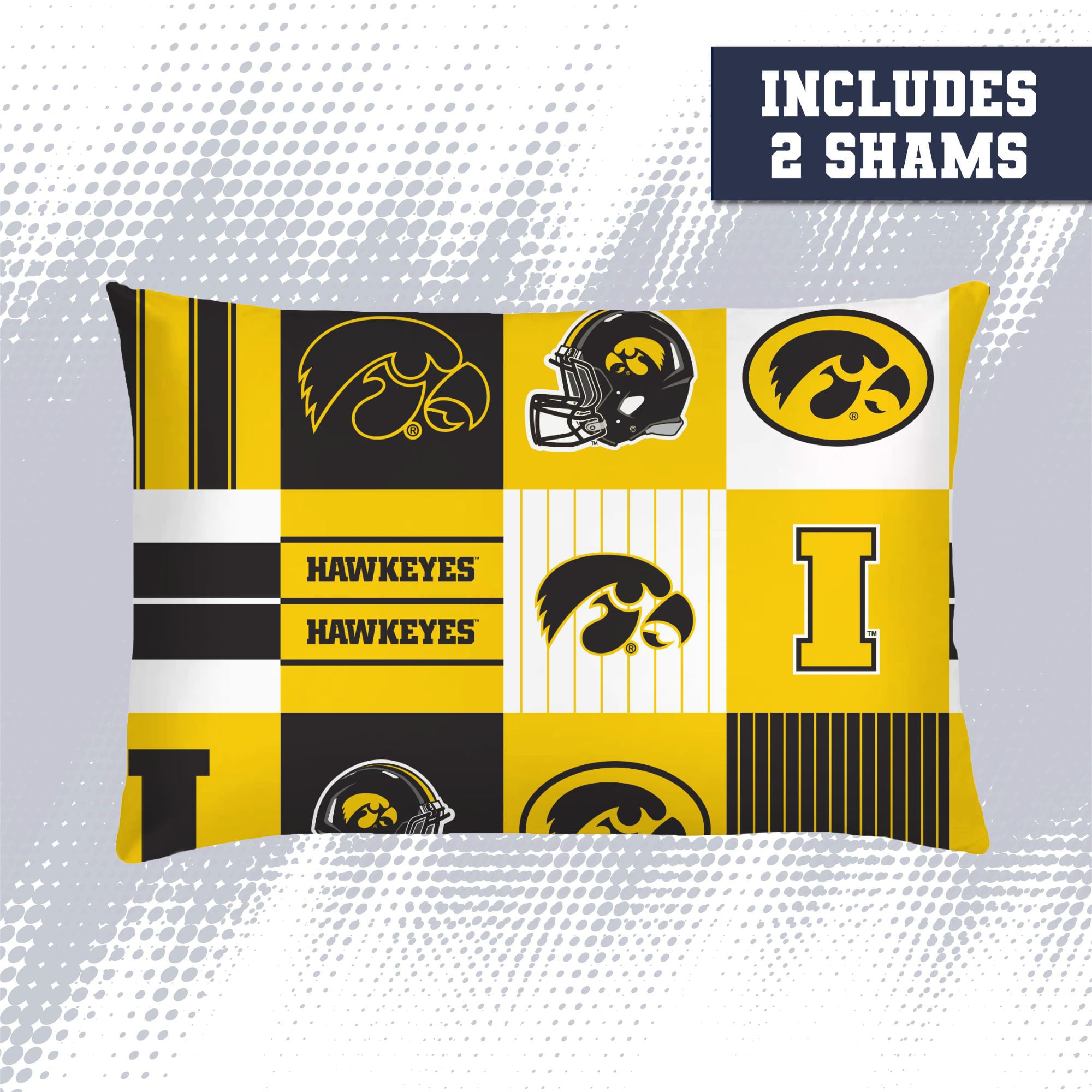 Pegasus Iowa Hawkeyes Patchwork Plaid Three-Piece Full/Queen Bed in a Bag Set