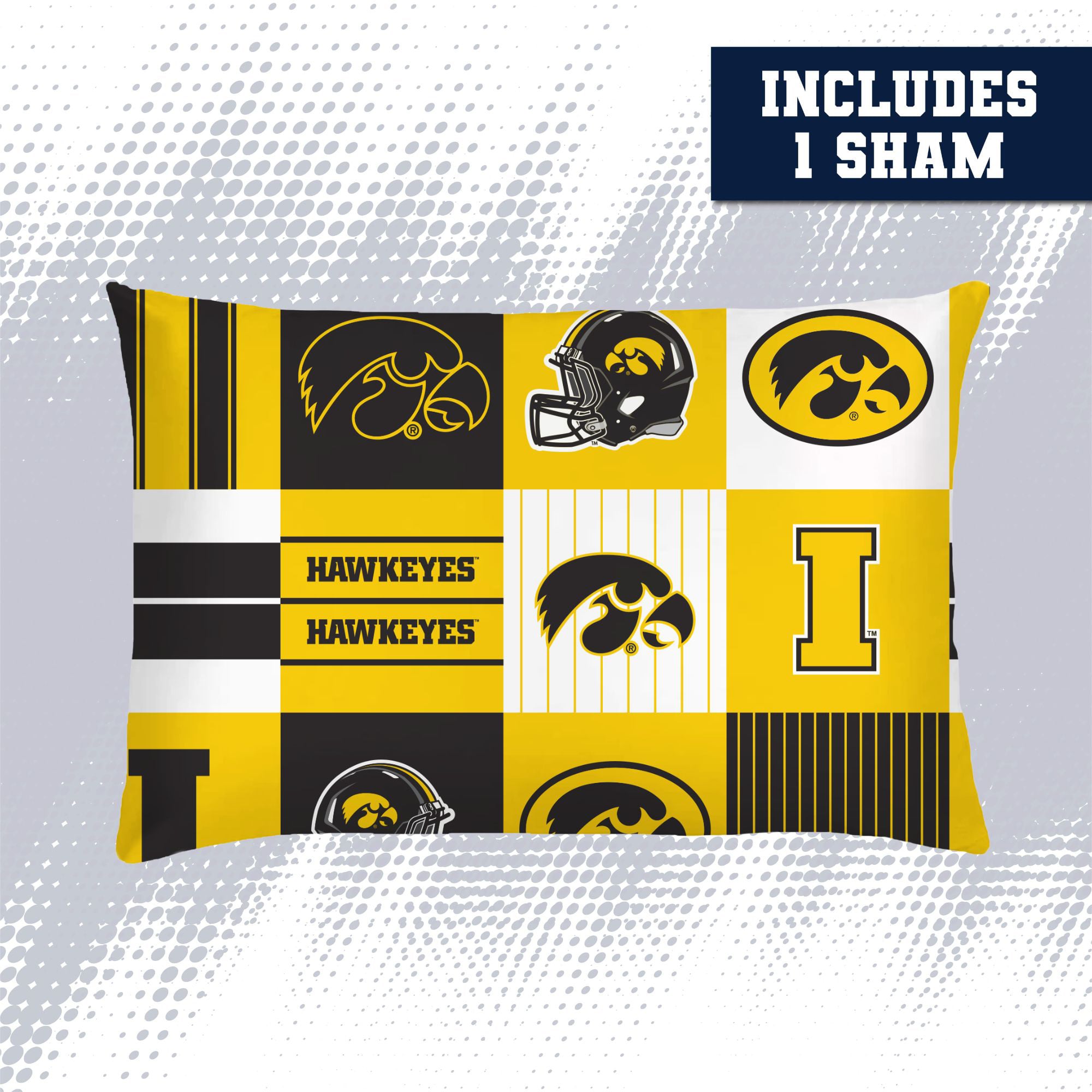 Ensemble de literie deux pièces Pegasus Iowa Hawkeyes Patchwork Plaid pour lit simple/simple XL
