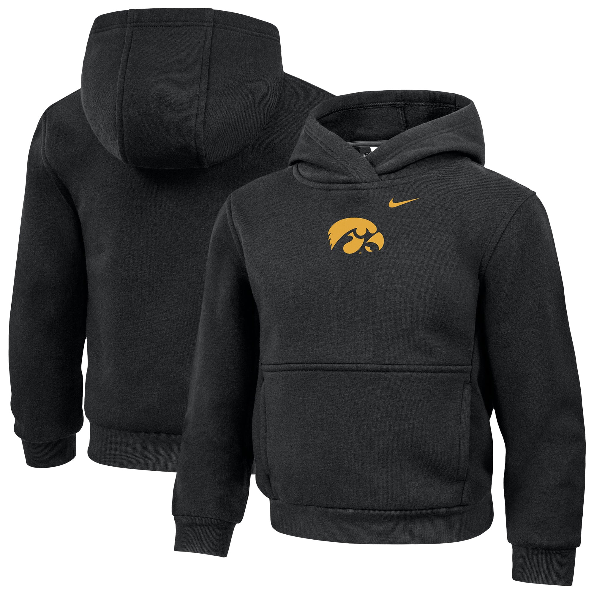 Sweat à capuche Nike noir Iowa Hawkeyes pour enfants d'âge préscolaire