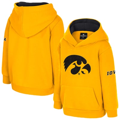  Iowa Hawkeyes Colosseum Toddler Big Logo Fleece Pullover Hoodie - Gold