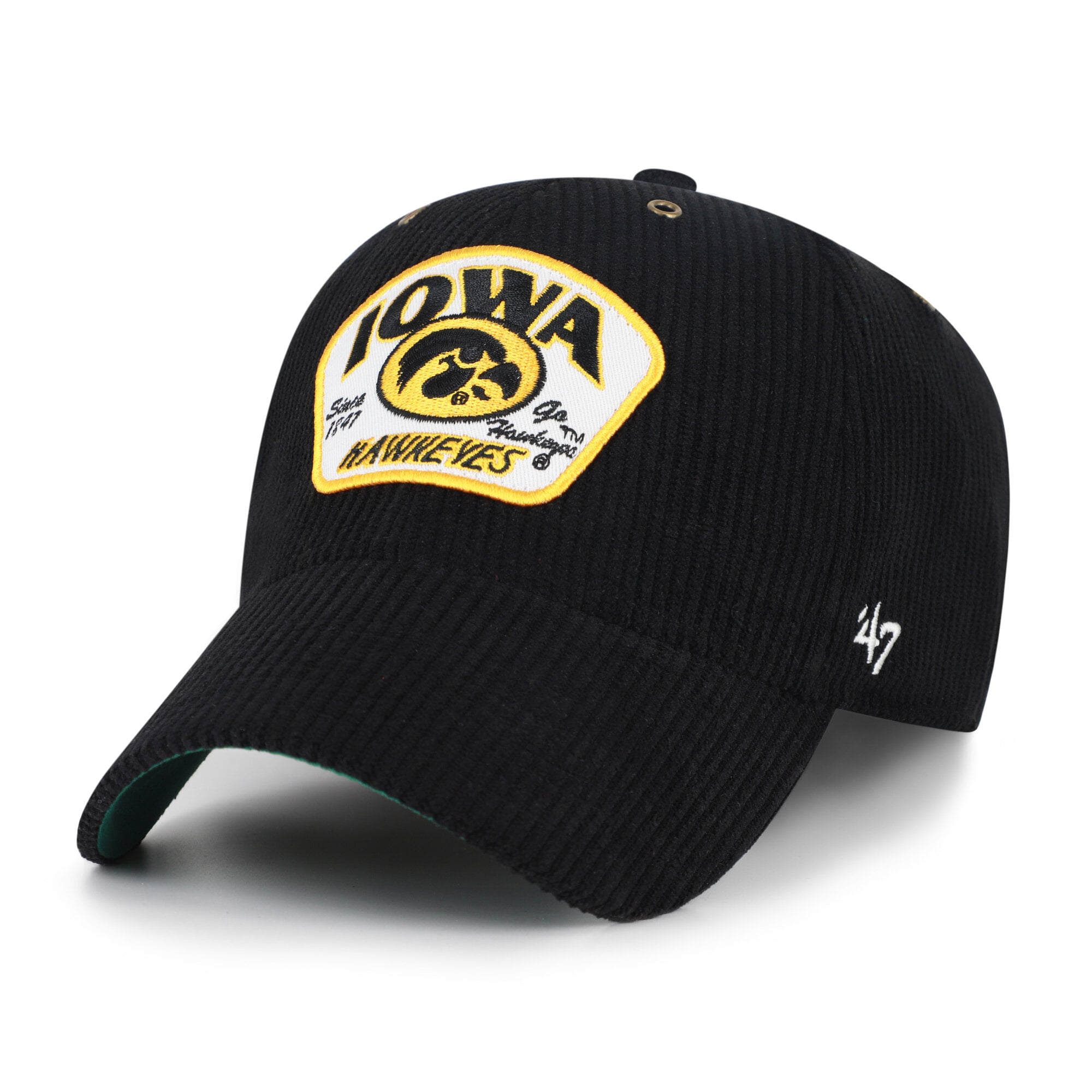 Casquette unisexe ajustable '47 Black Iowa Hawkeyes Accordia en velours côtelé MVP