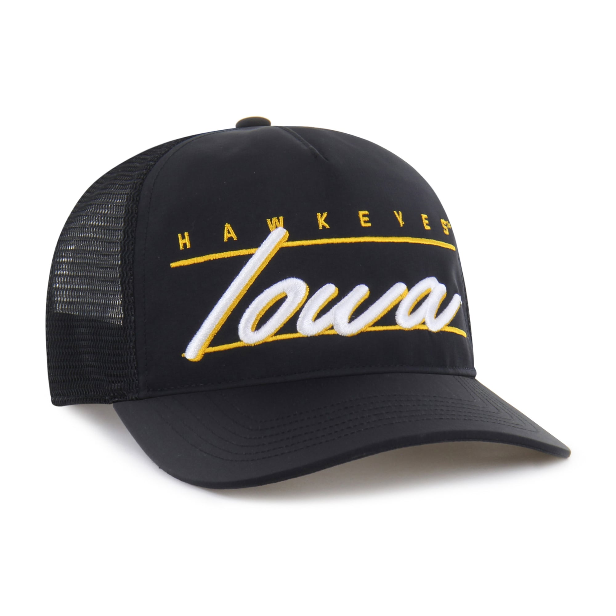 Unisex '47 Black Iowa Hawkeyes brrr° Condor Mesh Hitch Adjustable Hat