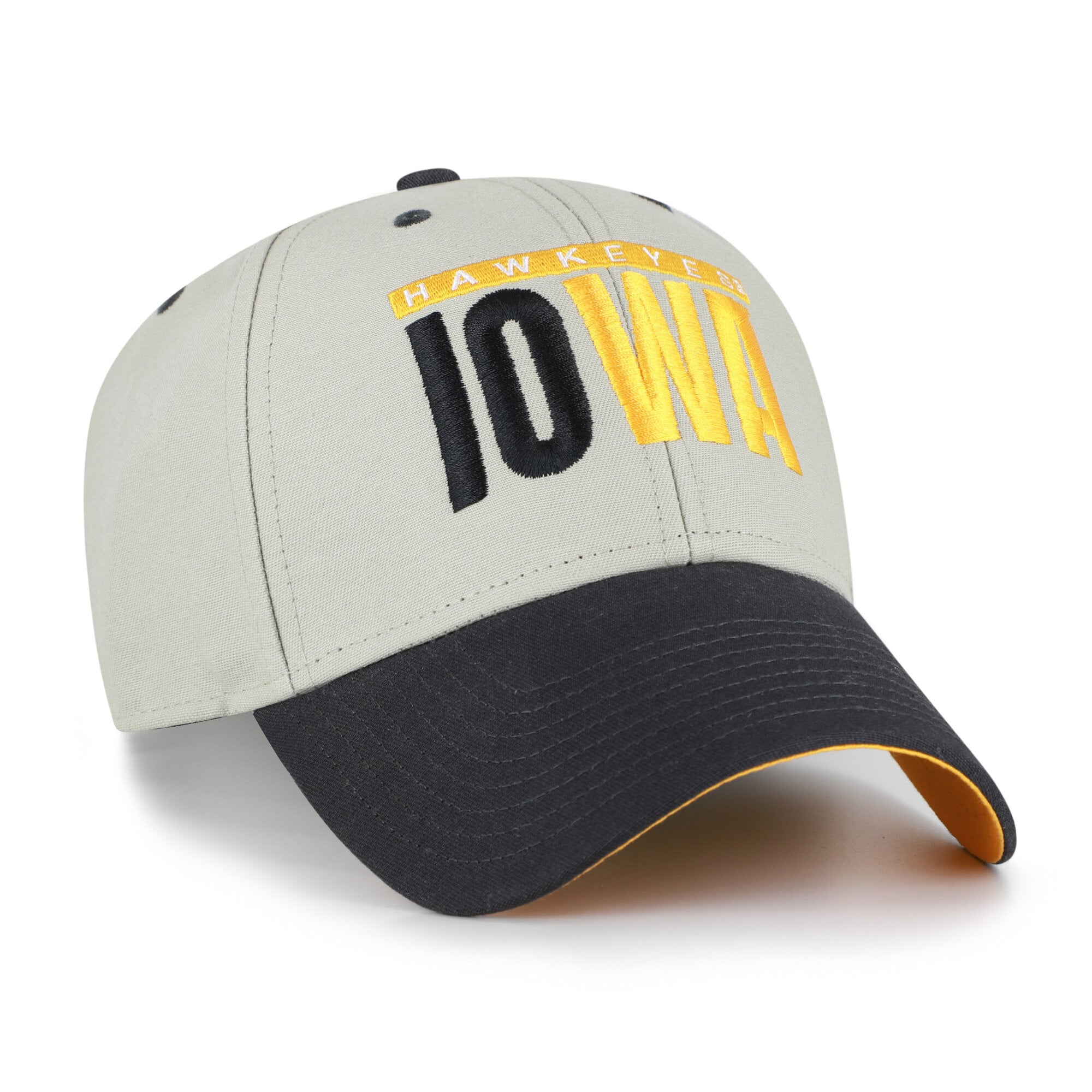 Casquette unisexe ajustable Iowa Hawkeyes '47 grise/noire avec inscription demi-bloc MVP