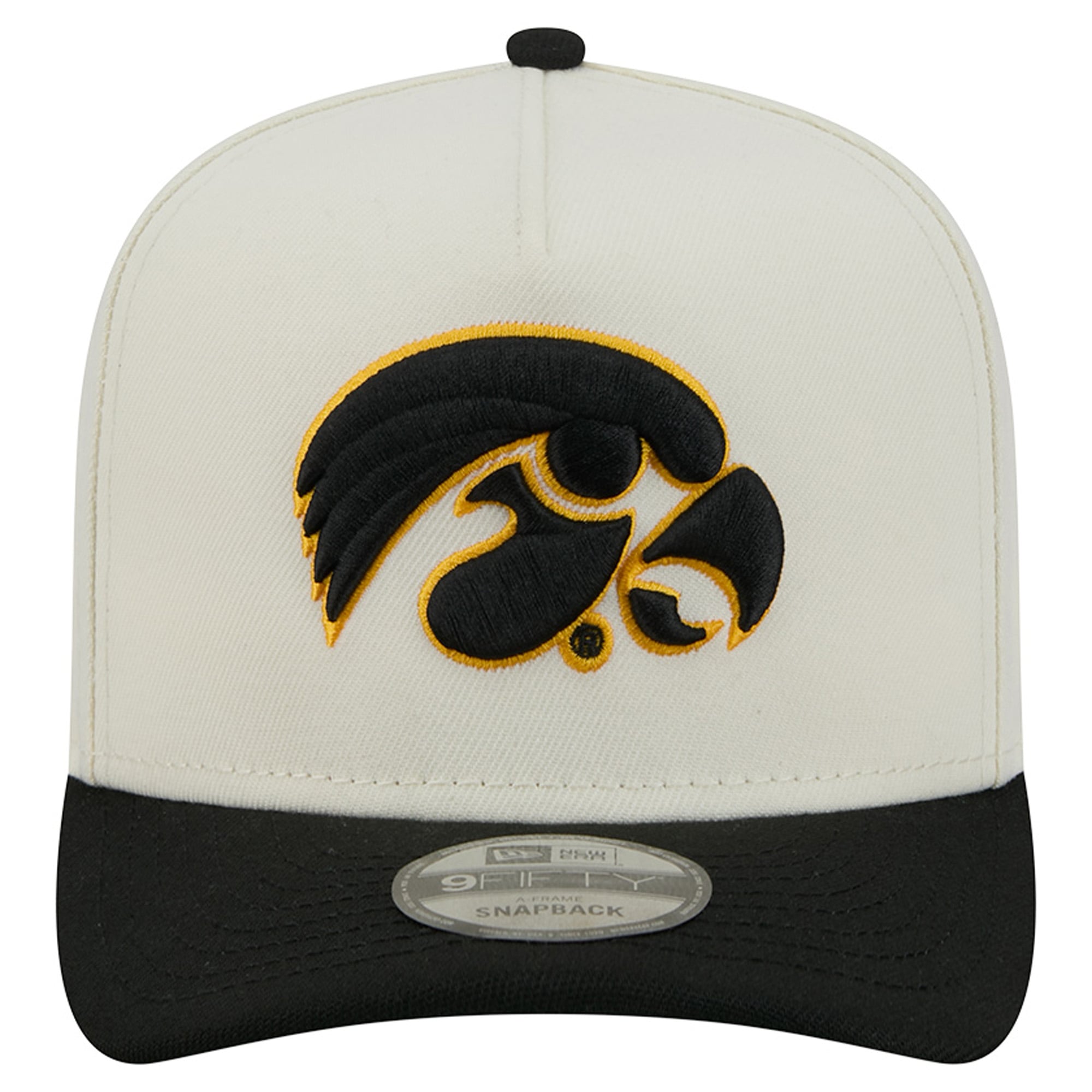 Unisex New Era White/Black Iowa Hawkeyes A-Frame 9FIFTY Snapback Hat