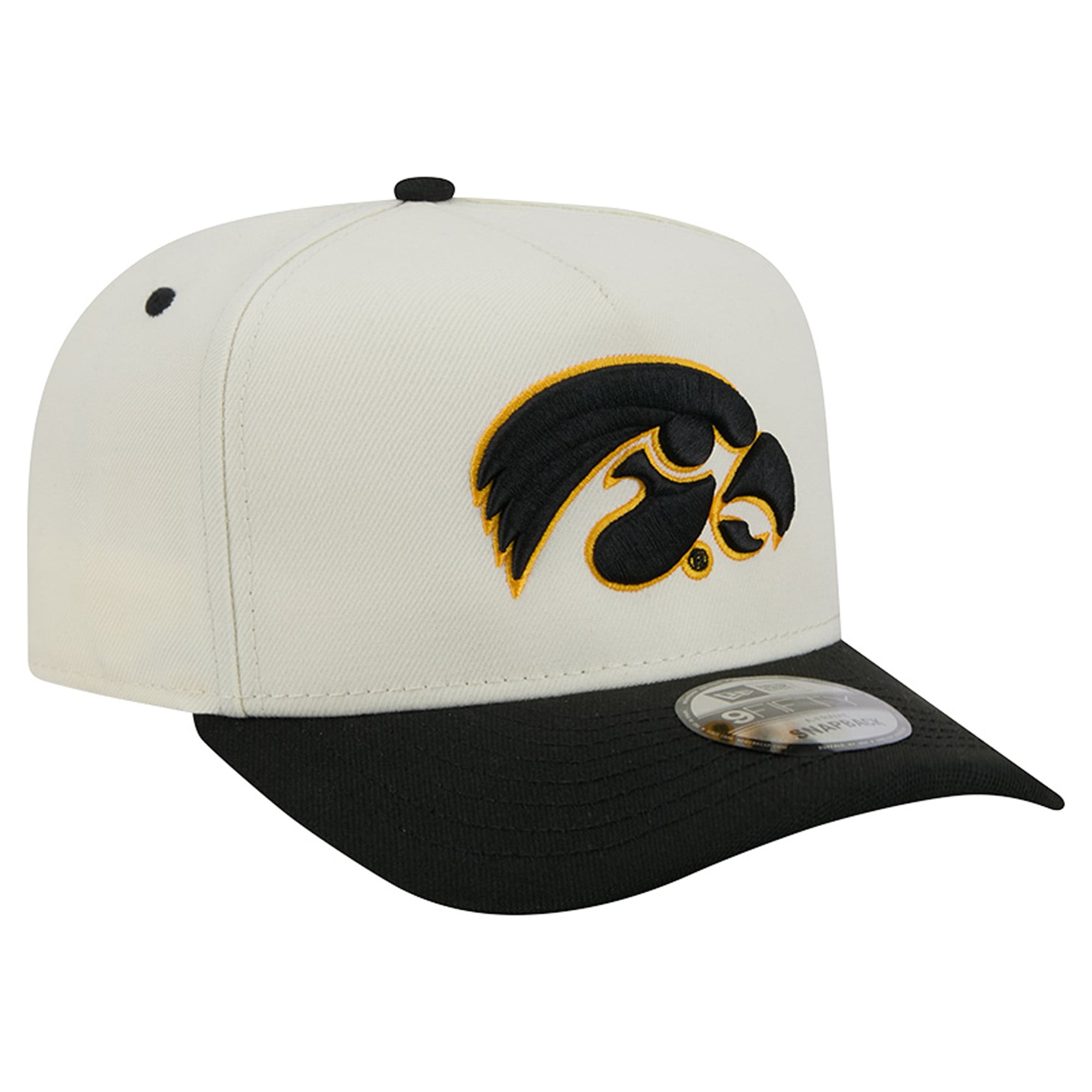 Unisex New Era White/Black Iowa Hawkeyes A-Frame 9FIFTY Snapback Hat