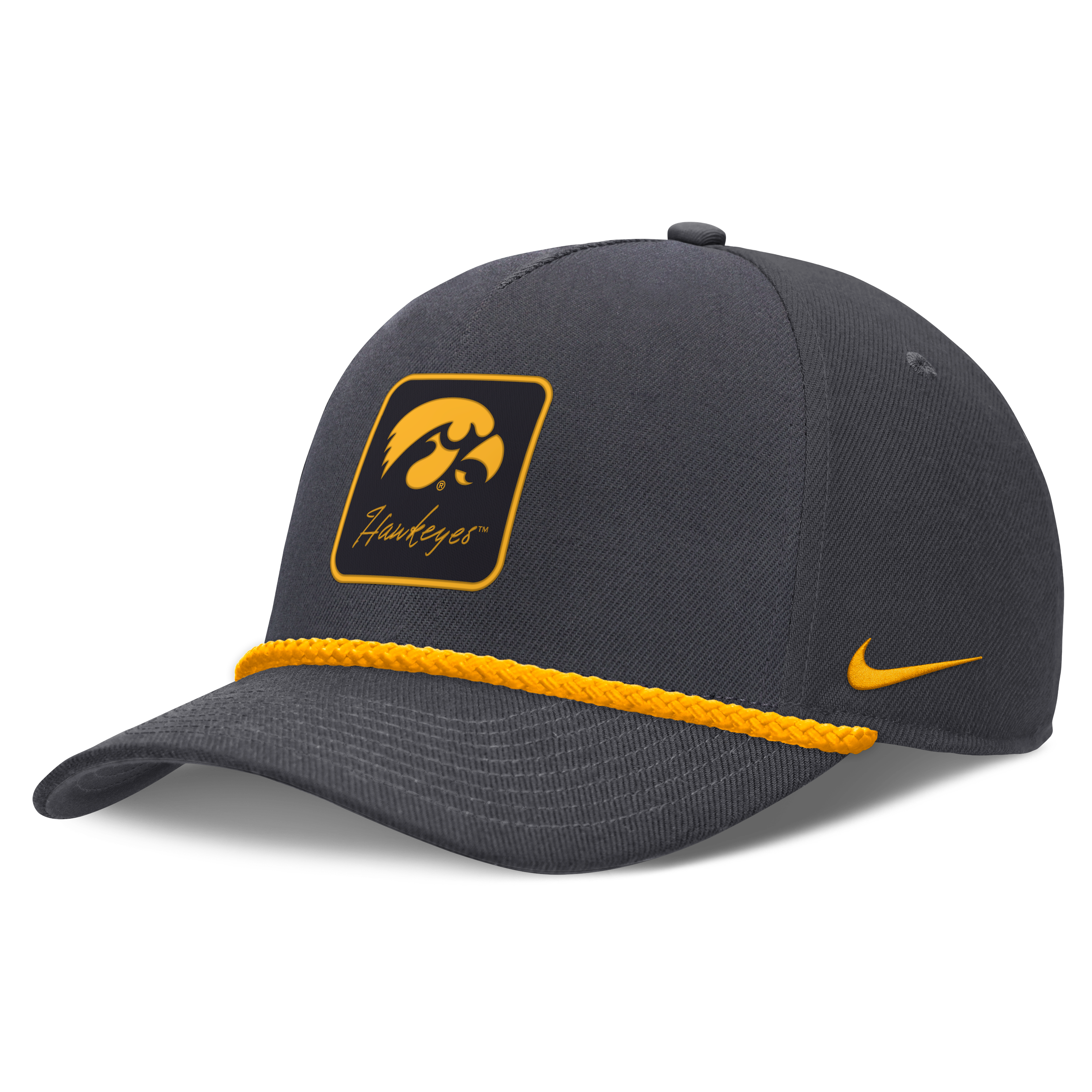 Casquette unisexe Nike anthracite Iowa Hawkeyes à inscription et taille ajustable