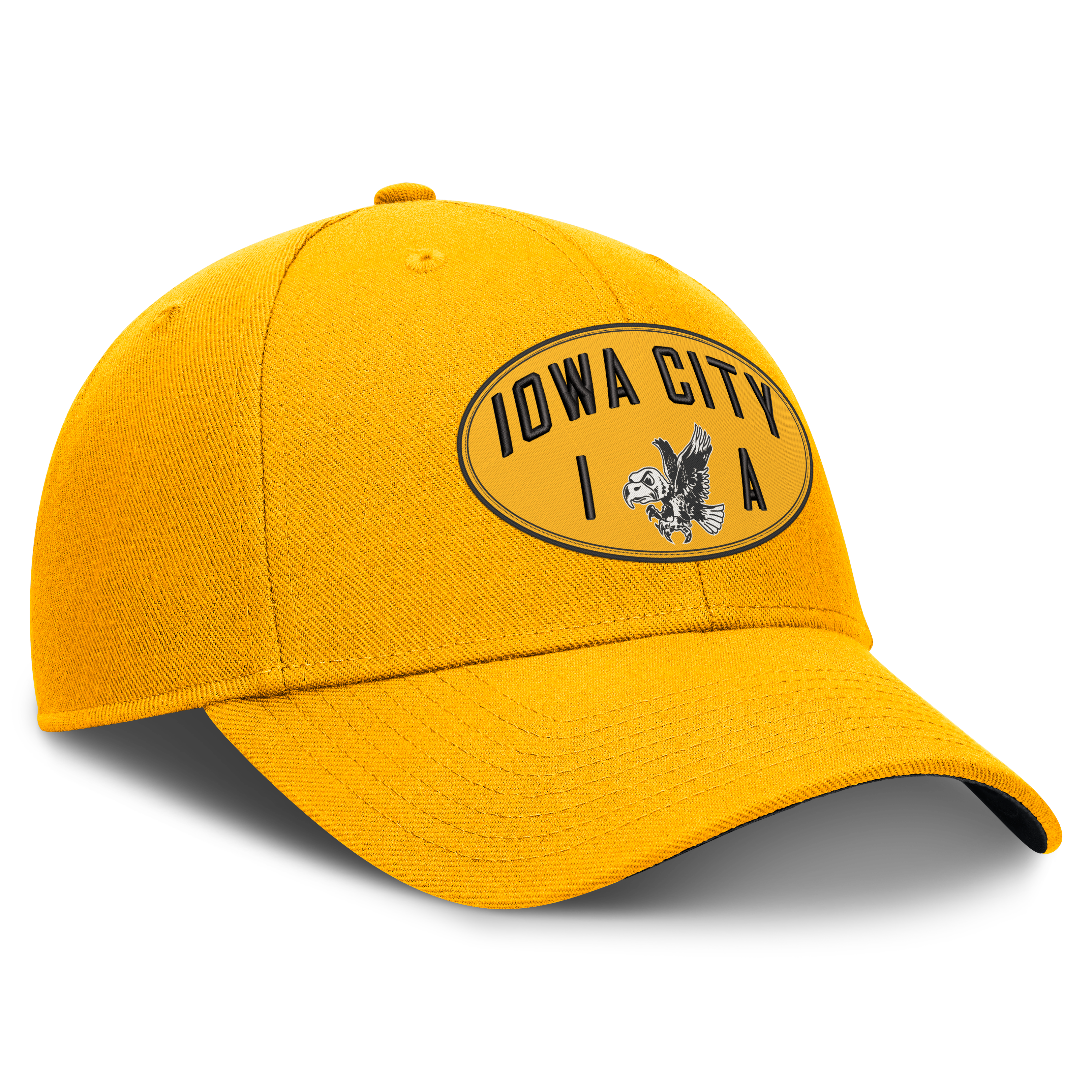 Casquette unisexe Nike Gold Iowa Hawkeyes Legacy Letter & Location Rise ajustable