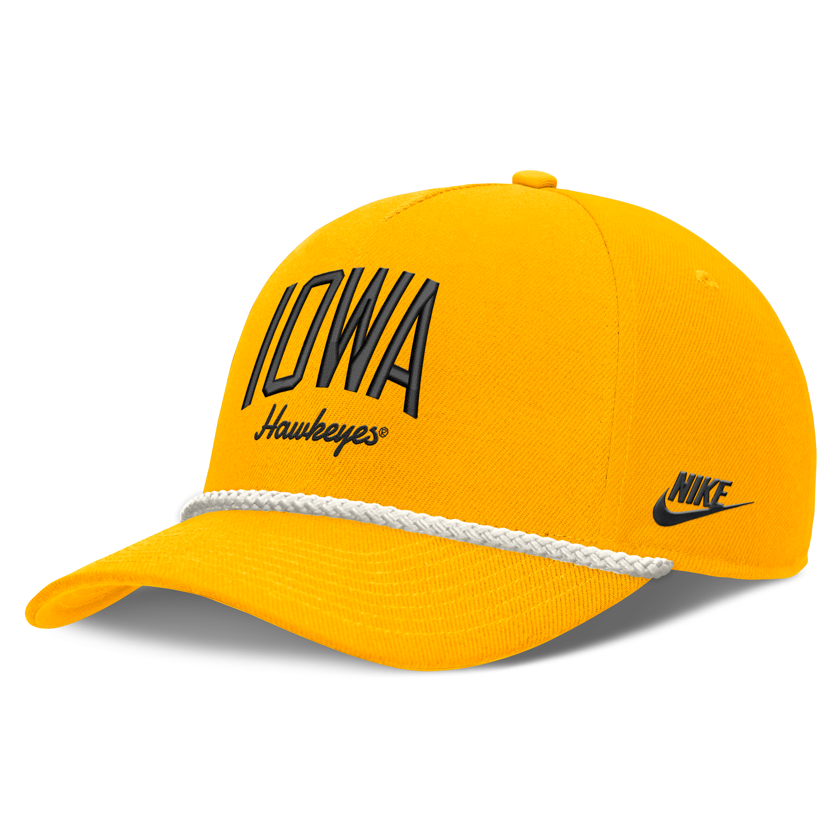 Casquette unisexe Nike Gold Iowa Hawkeyes à lettres et taille ajustable
