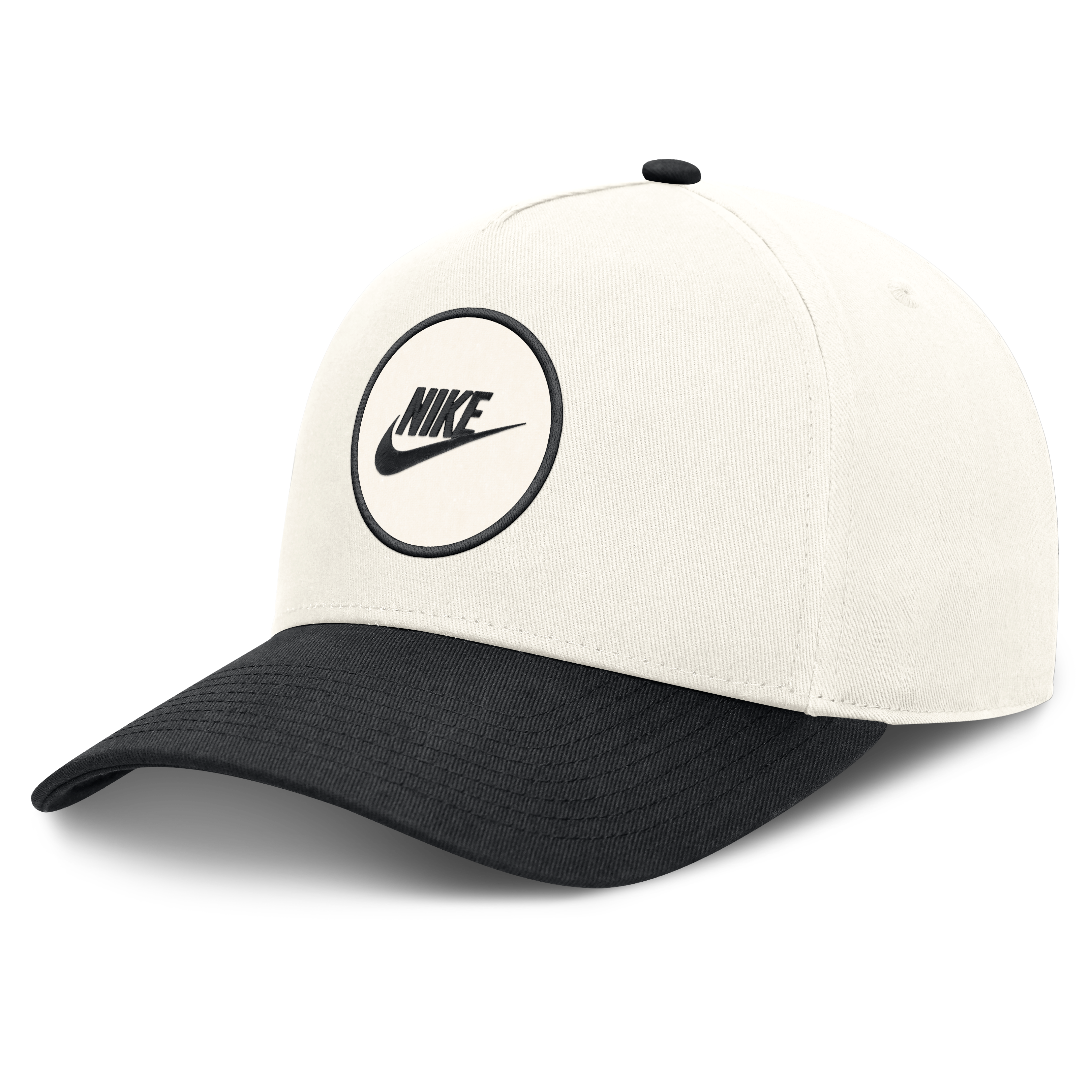 Casquette unisexe Nike blanche/noire Iowa Hawkeyes Rise Side Logo A-Frame Dri-FIT ajustable