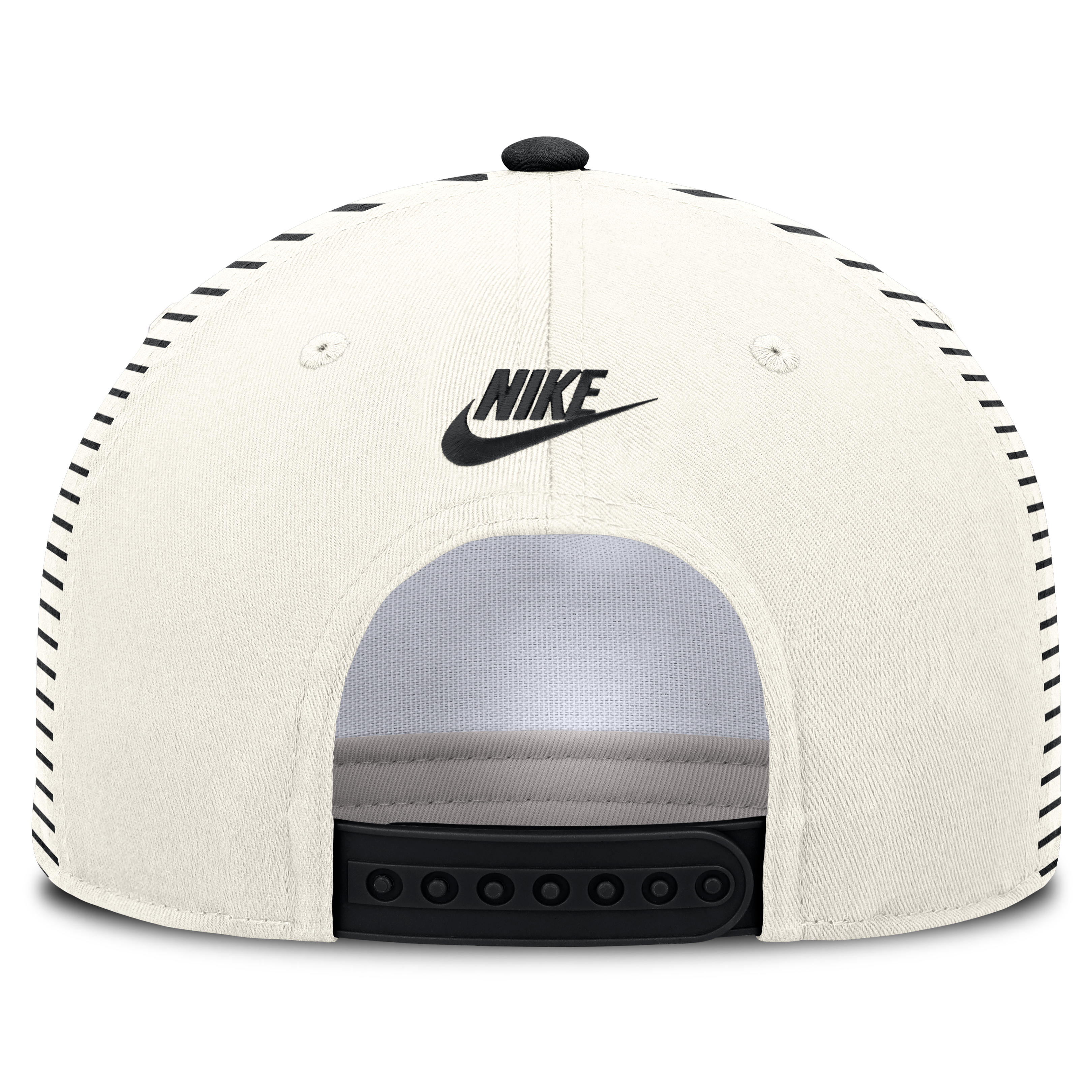 Casquette unisexe Nike Iowa Hawkeyes Vault rayée blanche et noire à taille ajustable
