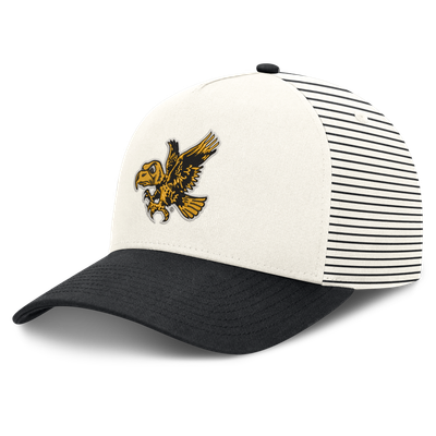  Iowa Hawkeyes Nike Unisex Vault Striped A-Frame Rise Adjustable Hat - White/Black