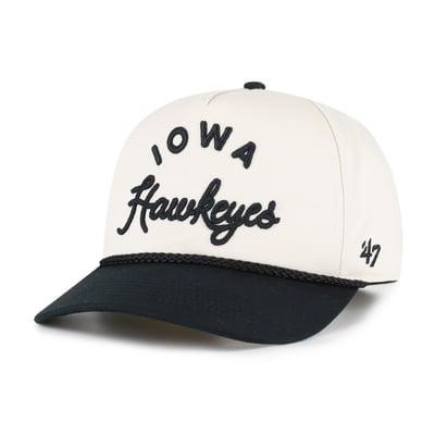 Iowa Hawkeyes '47 Women's Rope Script Hitch Adjustable Hat - Cream/Black